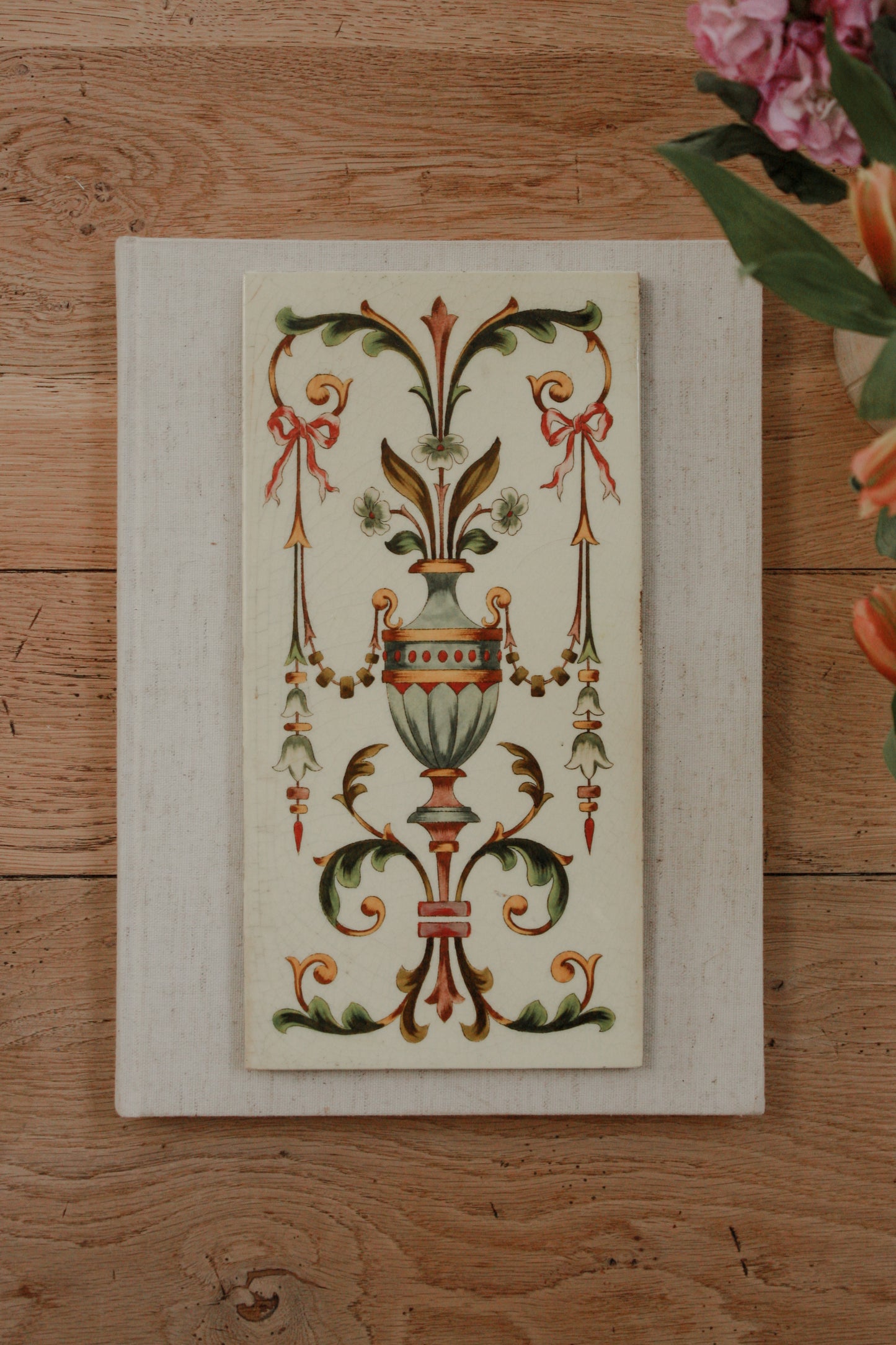 Antique early 20th century hearth tile