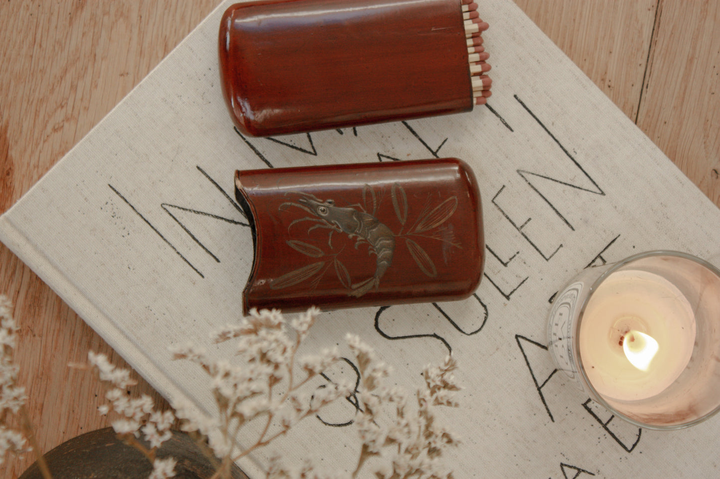 Vintage cigar case match holder