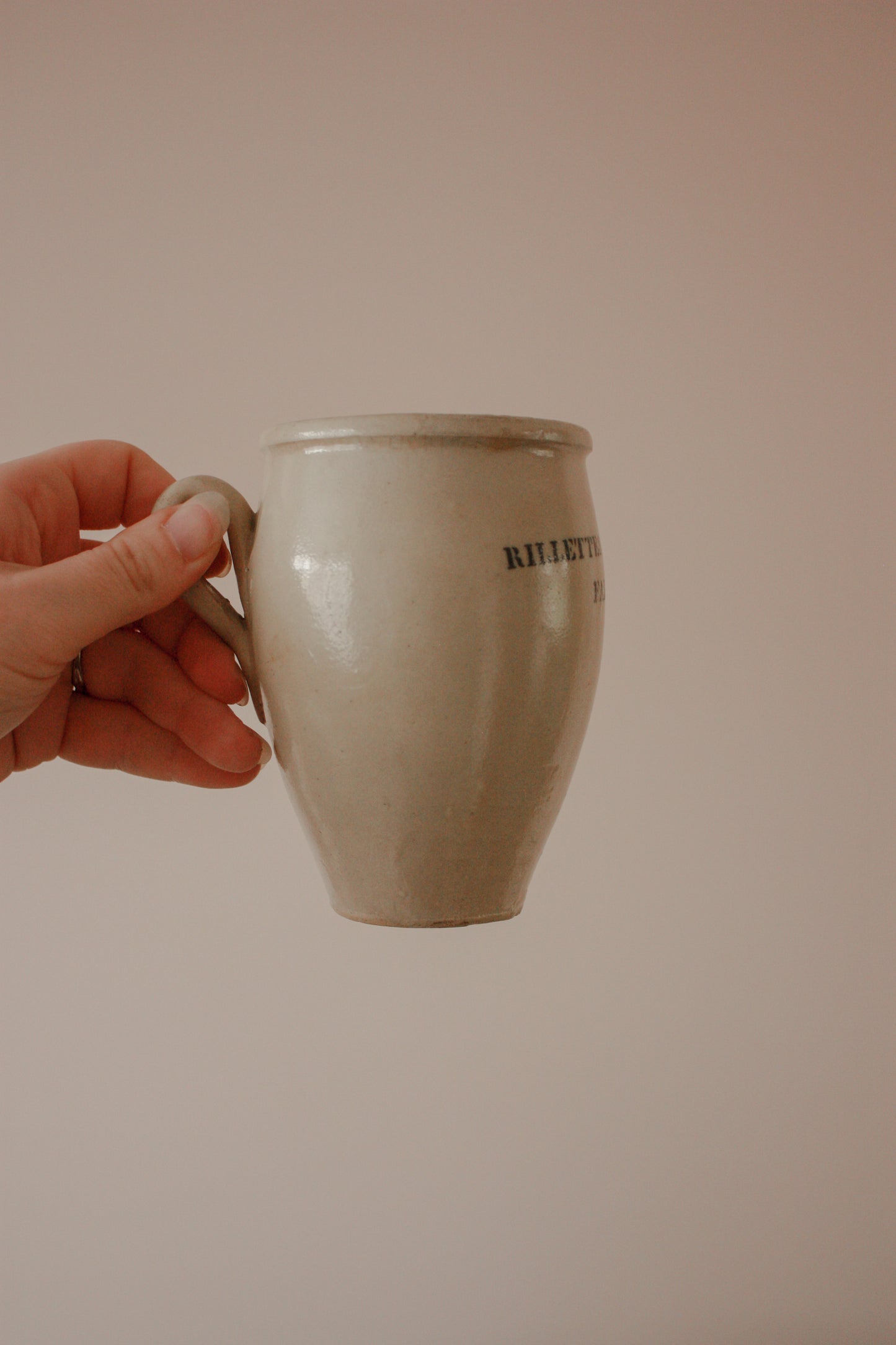 Vintage French pale stoneware pot
