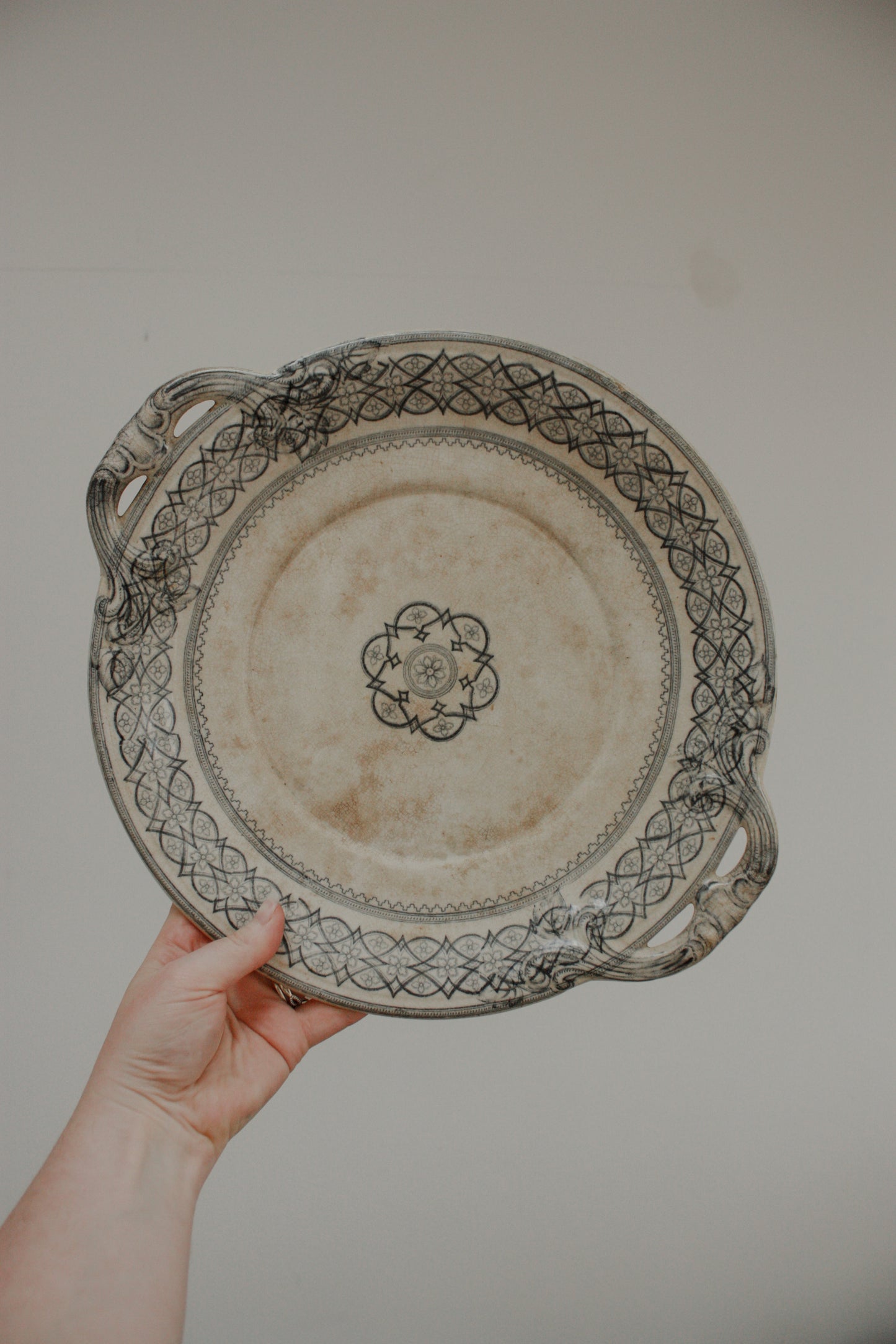 Antique blue and white Beech & Hancock platter / Wall Plate