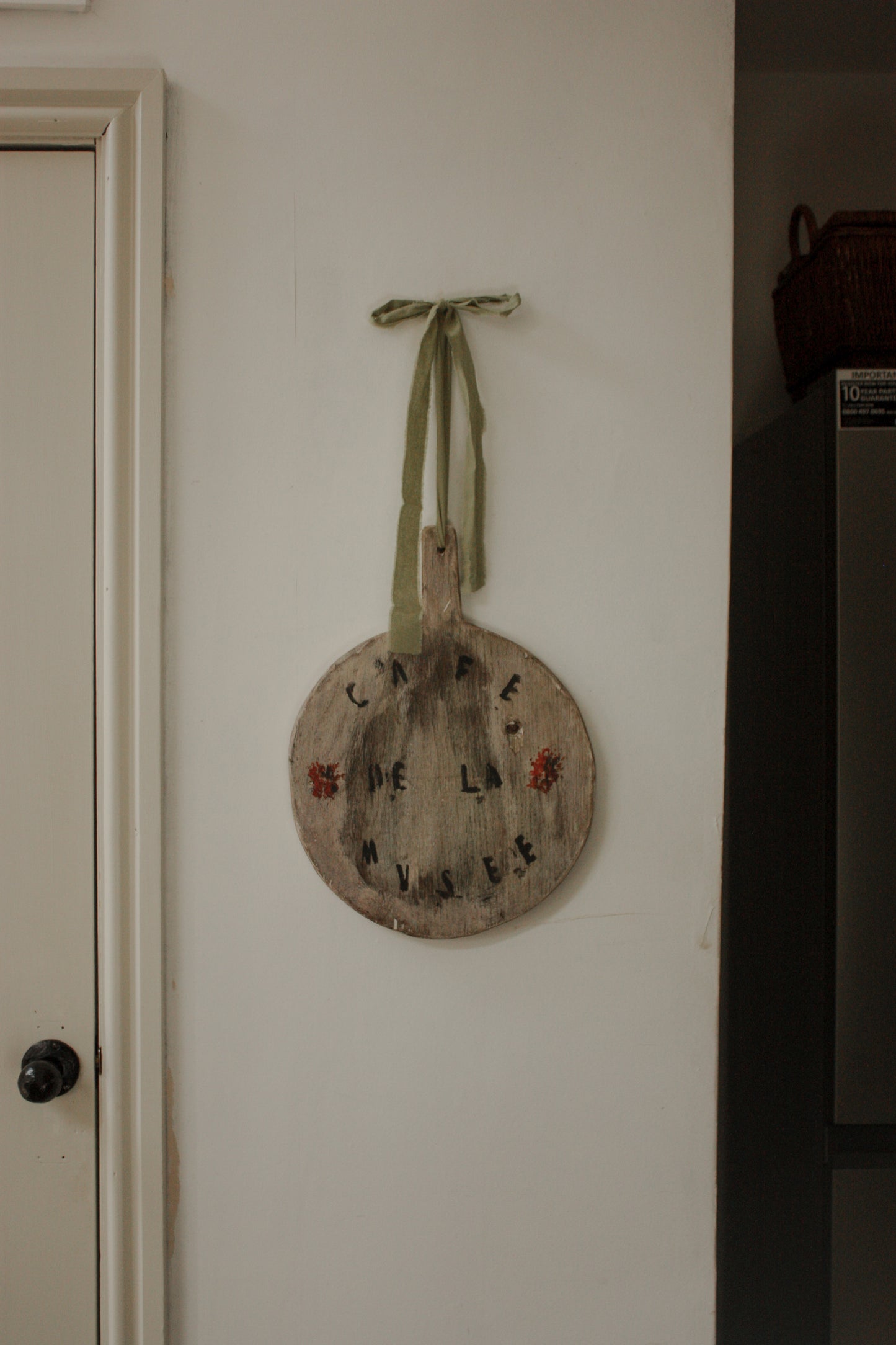 Vintage hand painted wooden board - Cafe de la Musee