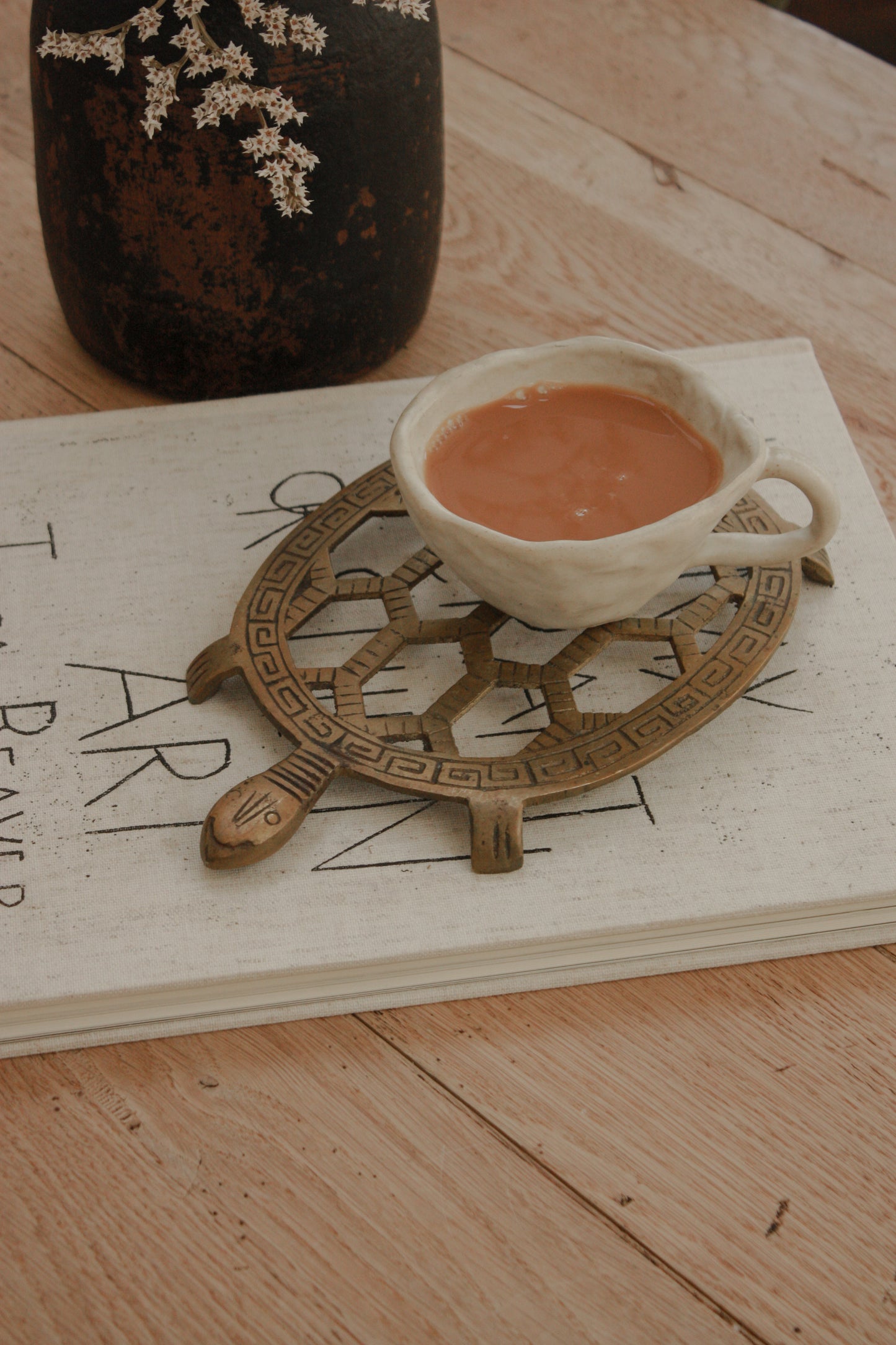 Vintage brass turtle trivet