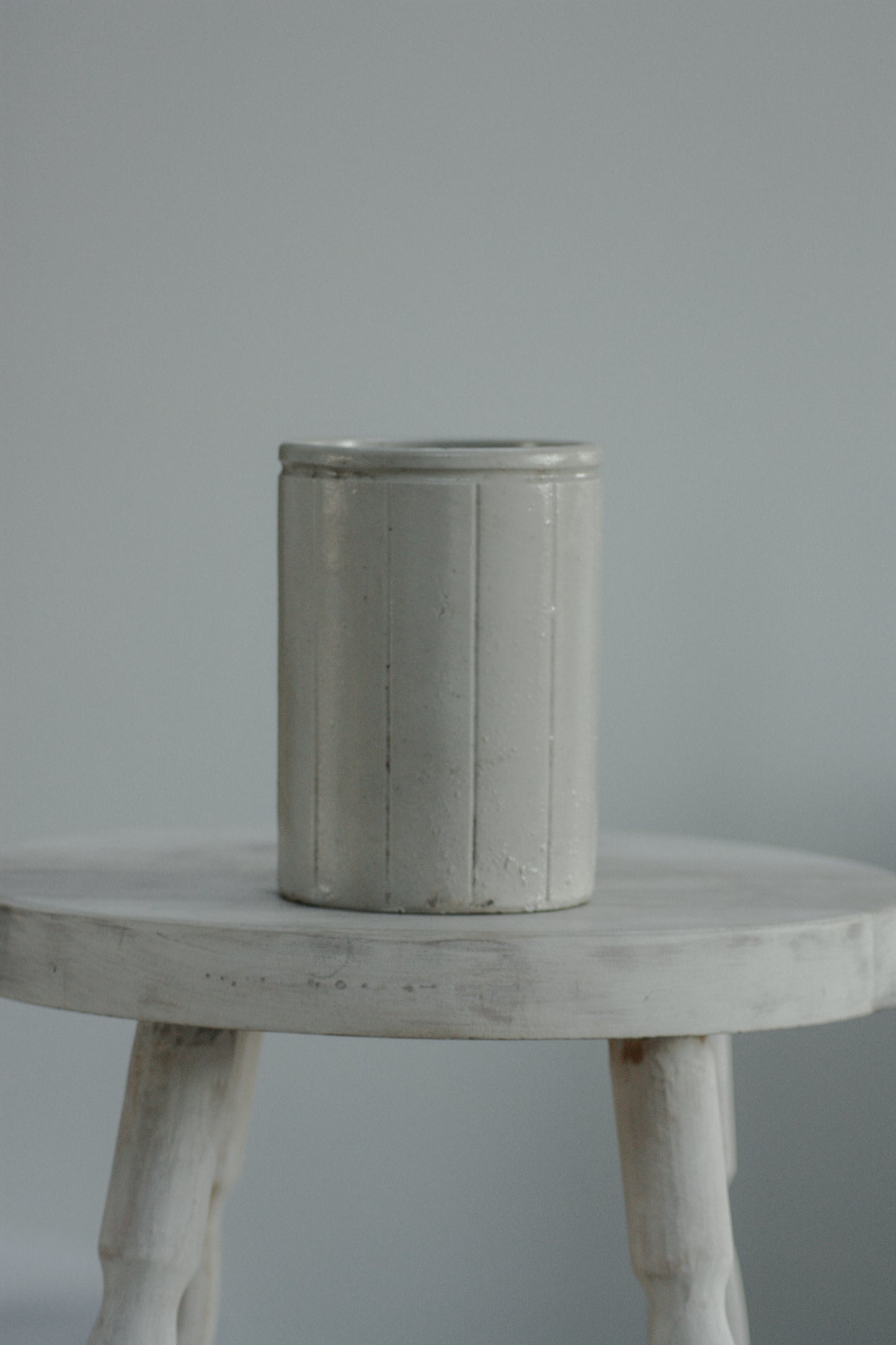 Vintage ribbed stoneware jar