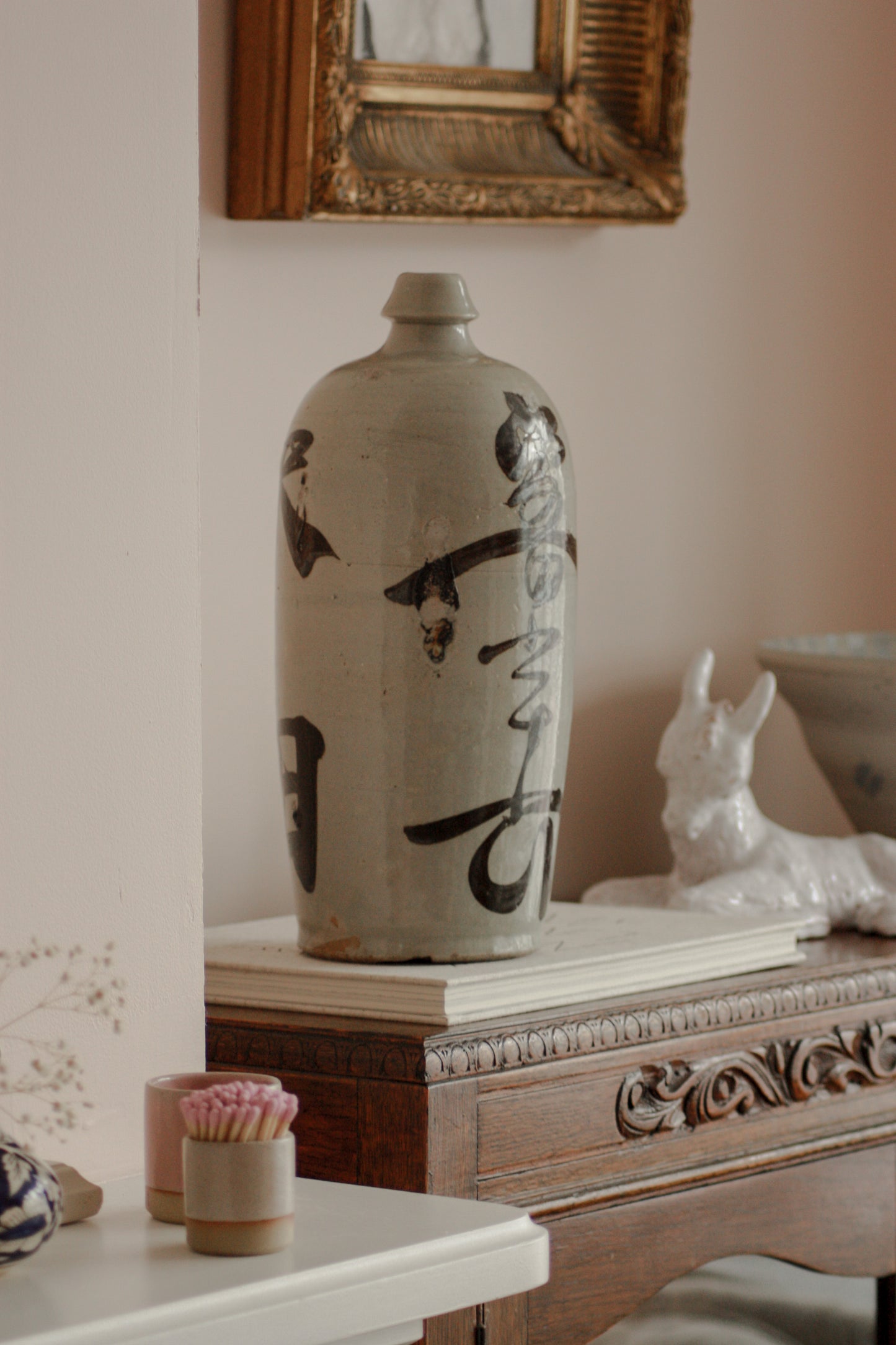 Antique Large Japanese stoneware saki bottle (multiple styles)