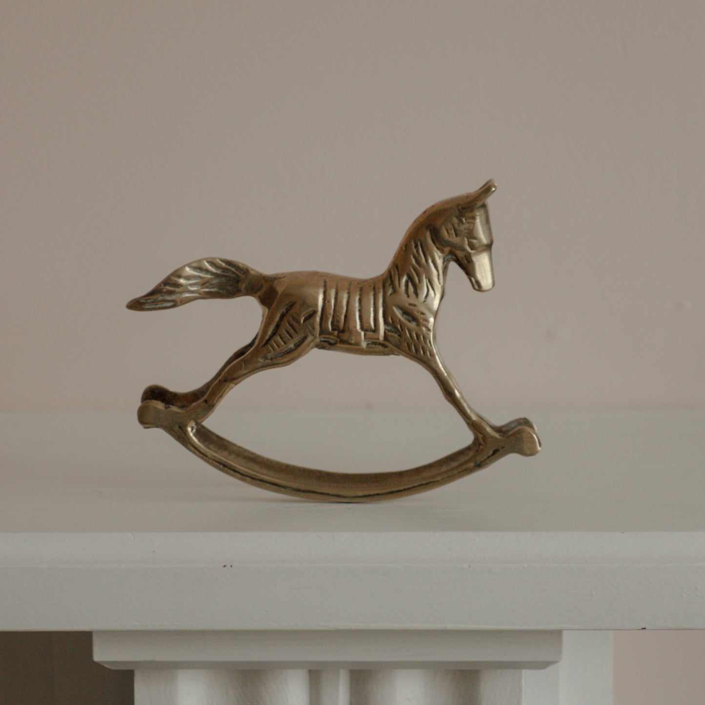 Vintage brass rocking horse ornament