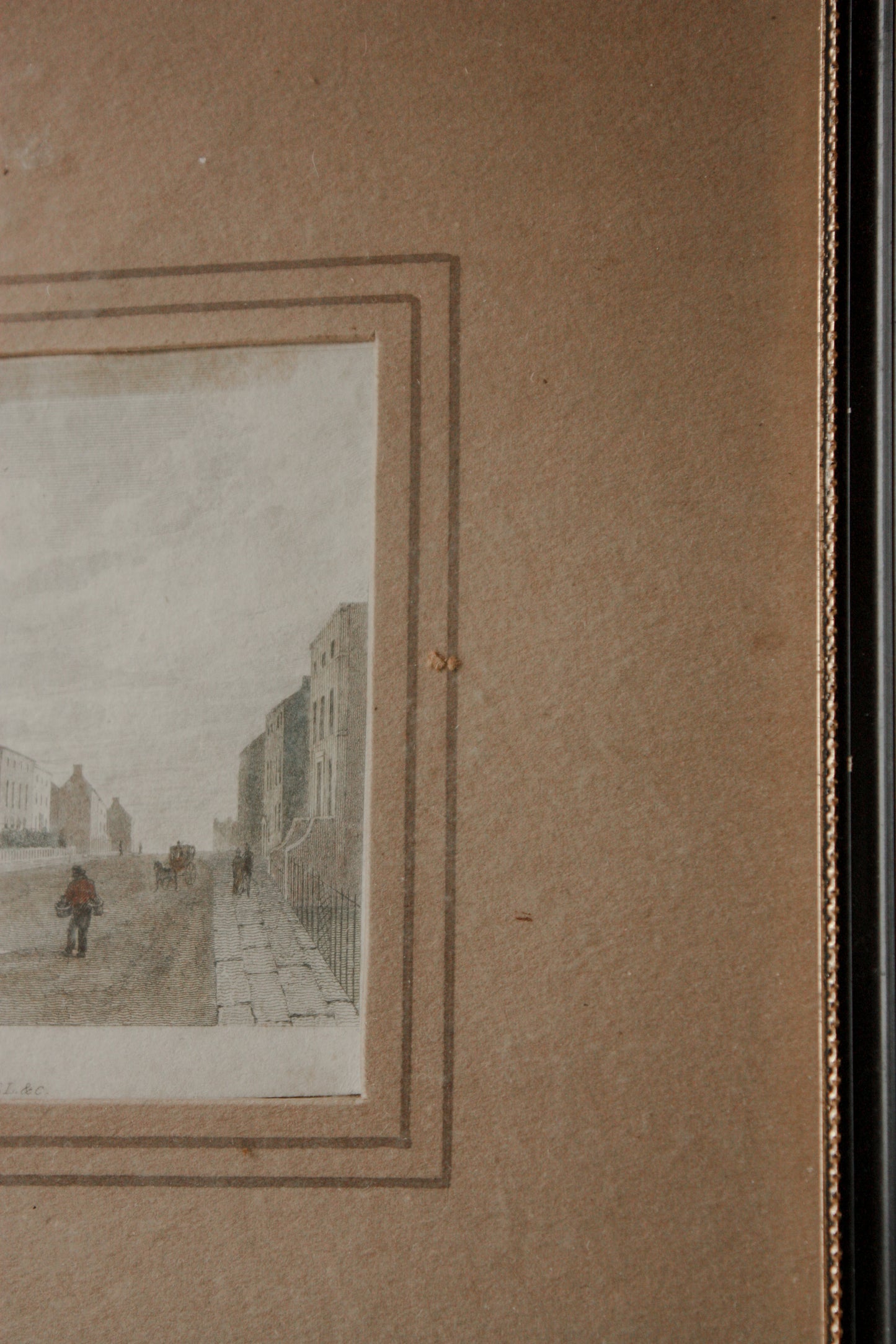 Vintage book plate print (Clemens street, Blenheim Hotel - Leamington)