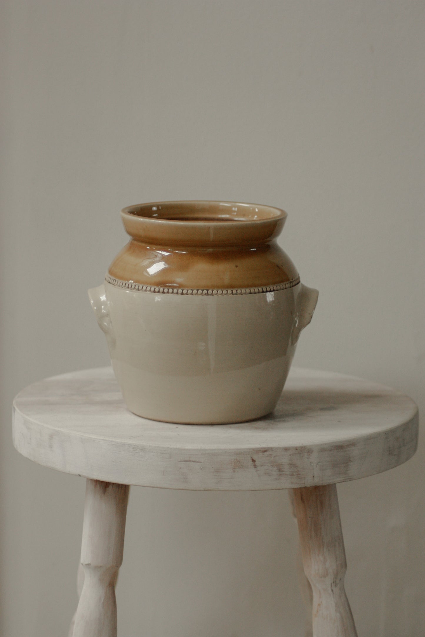 Vintage two tone stoneware pot
