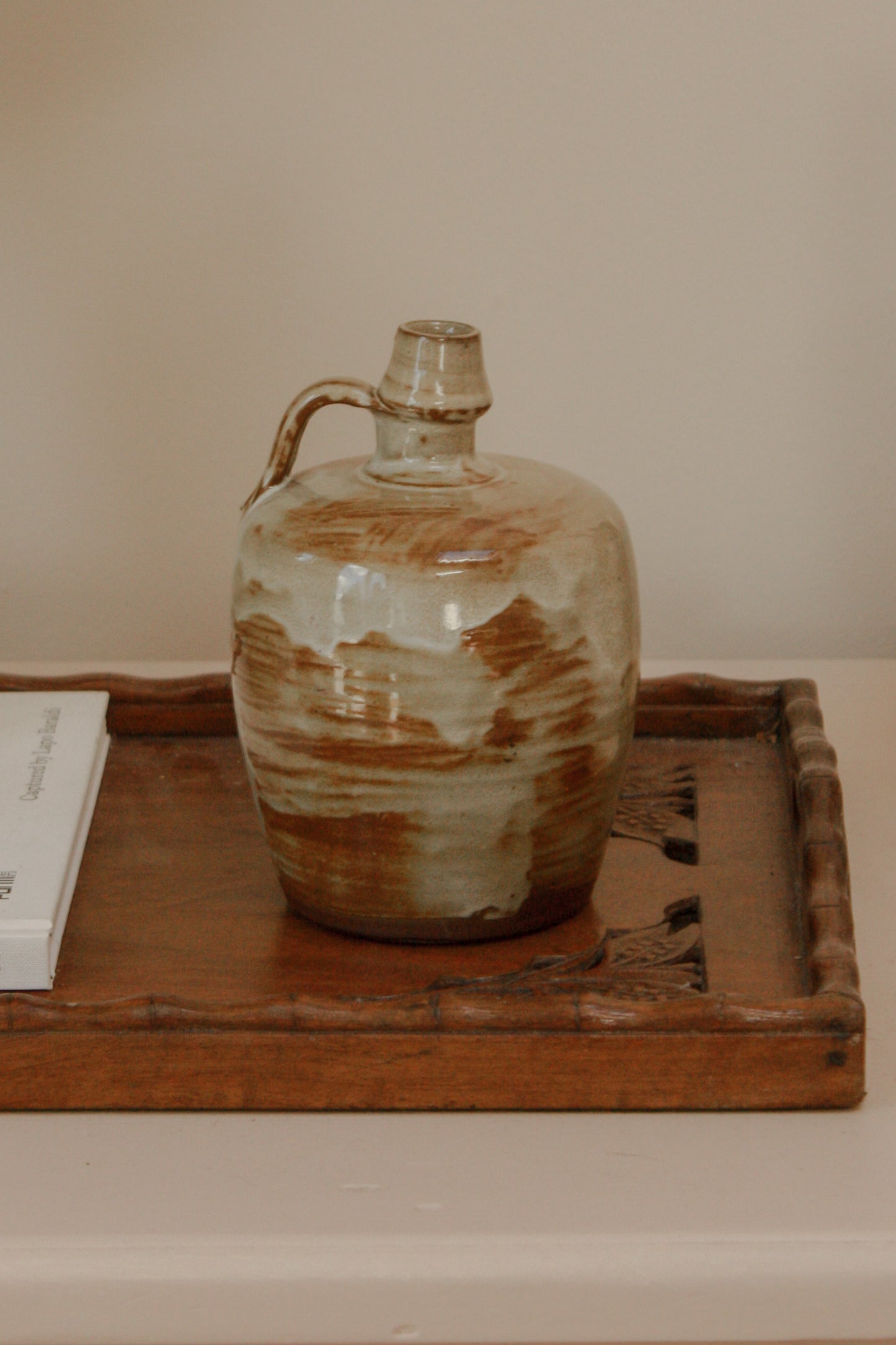 Vintage French whisky bottle with dreamy glaze