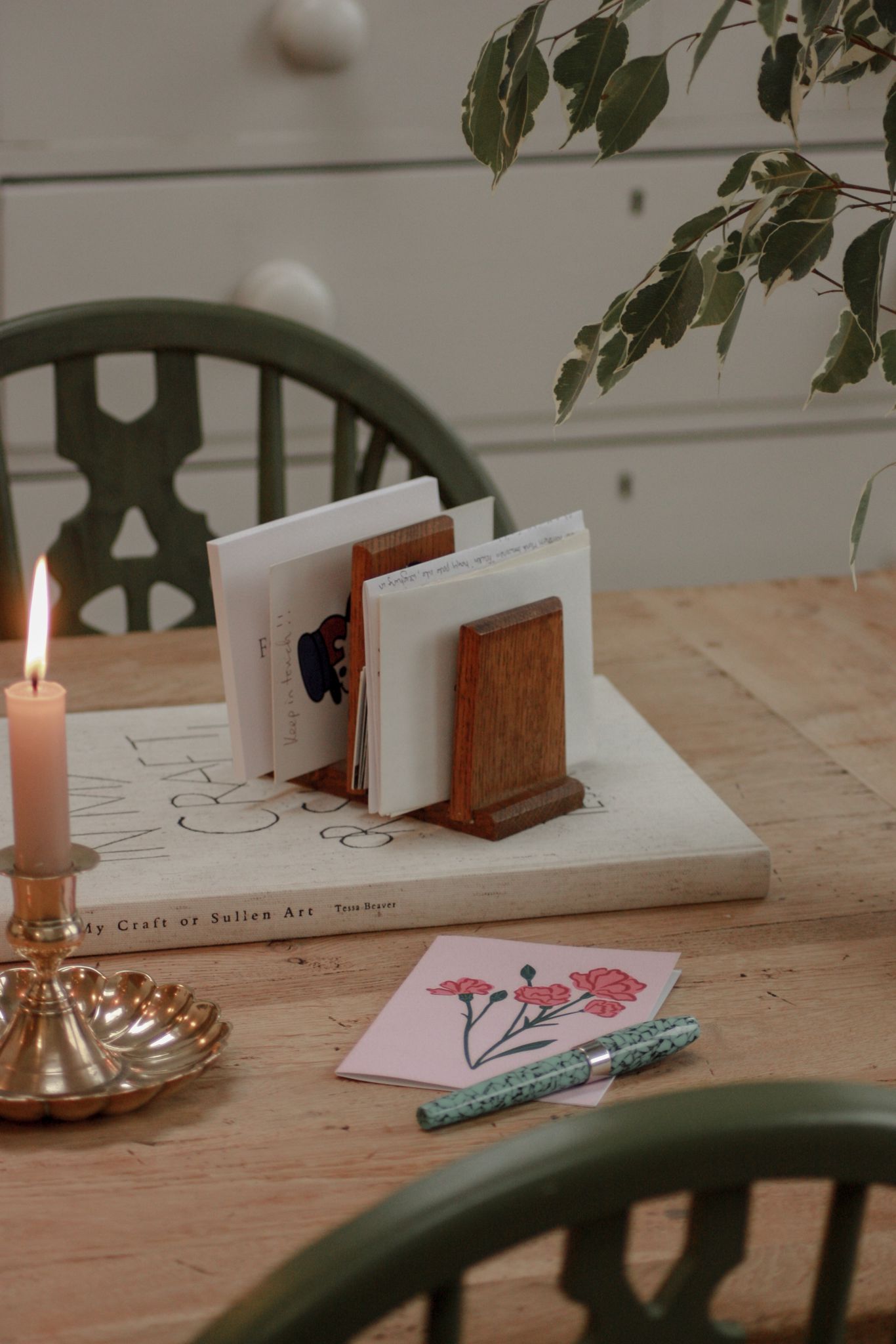 Vintage wooden letter / stationery rack