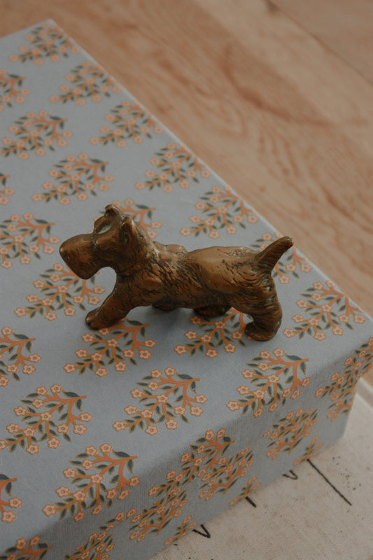 Vintage solid brass Scottish terrier paperweight