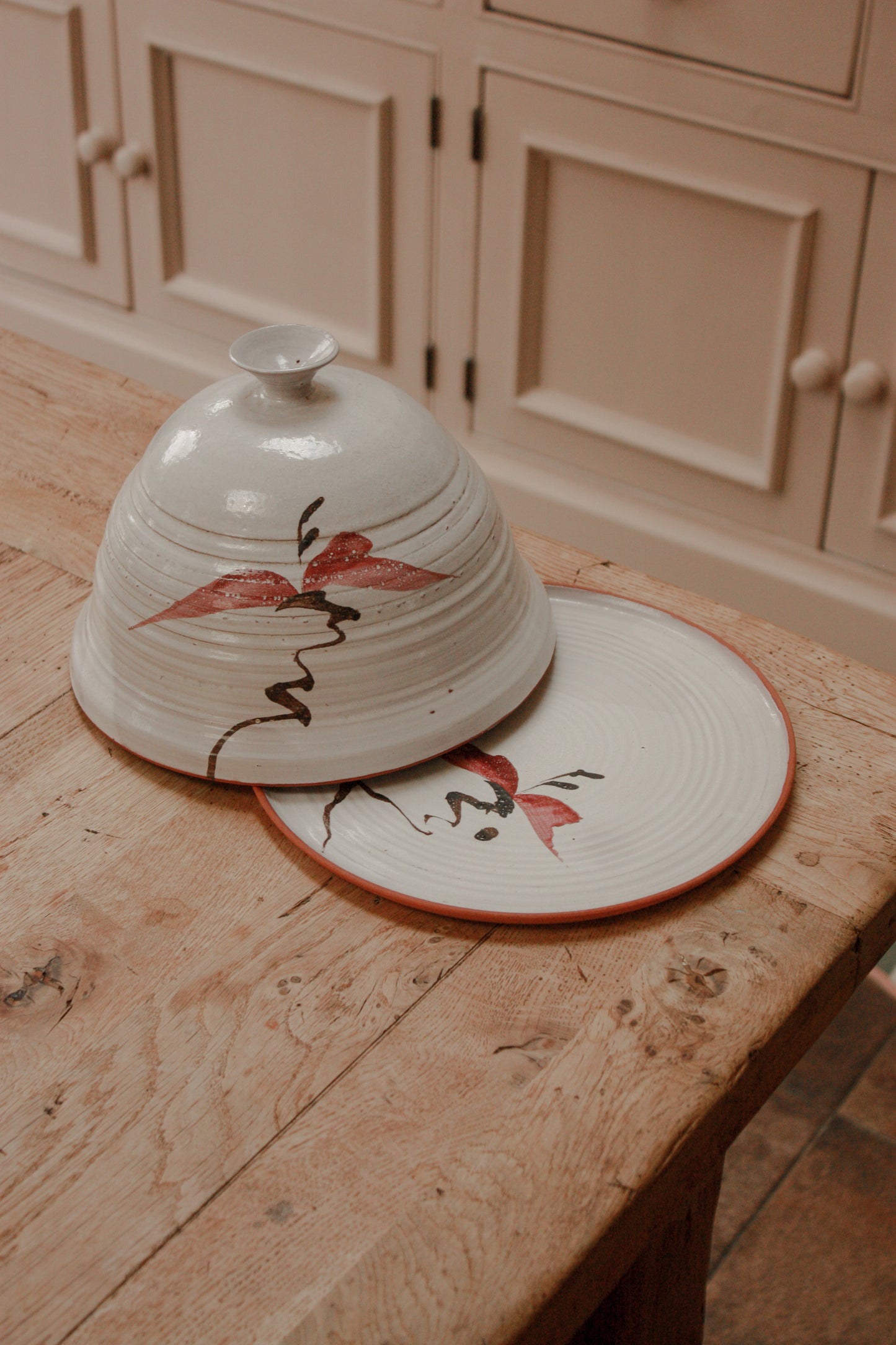 Vintage studio pottery cheese / cake dome