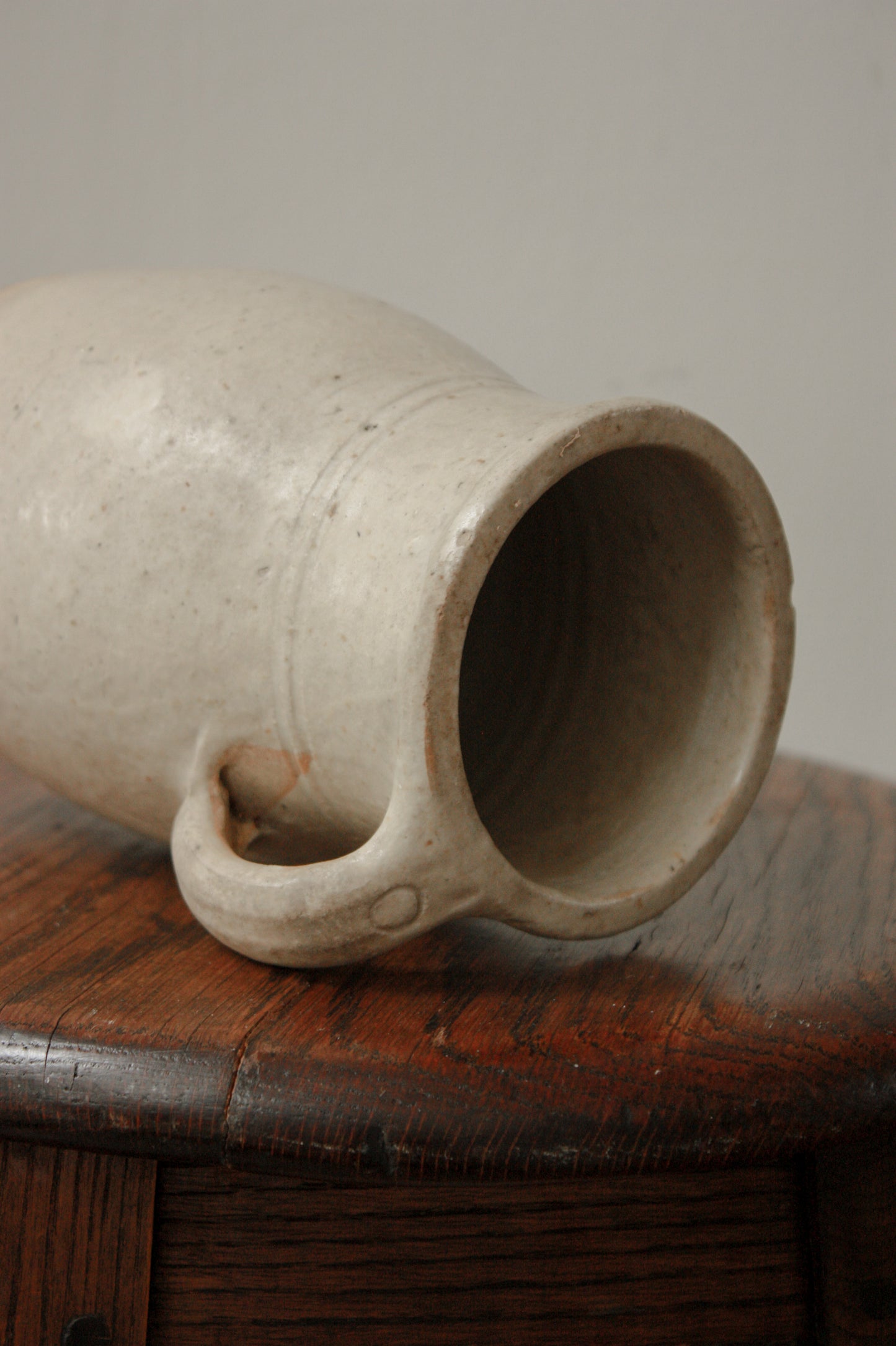 Vintage French pale stoneware pot
