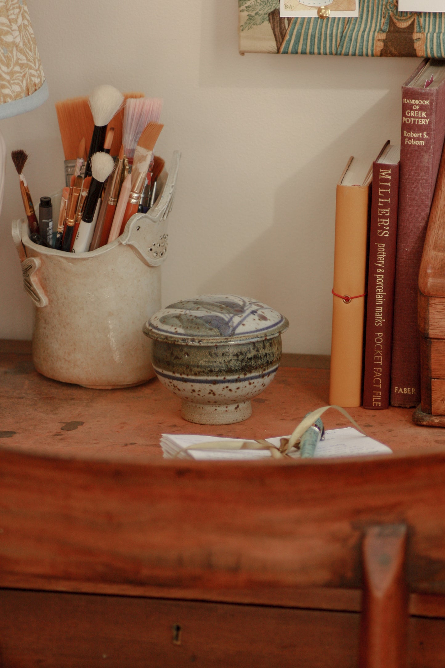 Vintage studio pottery trinket pot