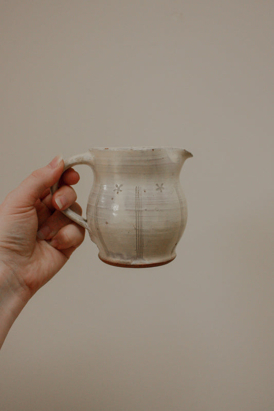 Vintage cream studio pottery jug