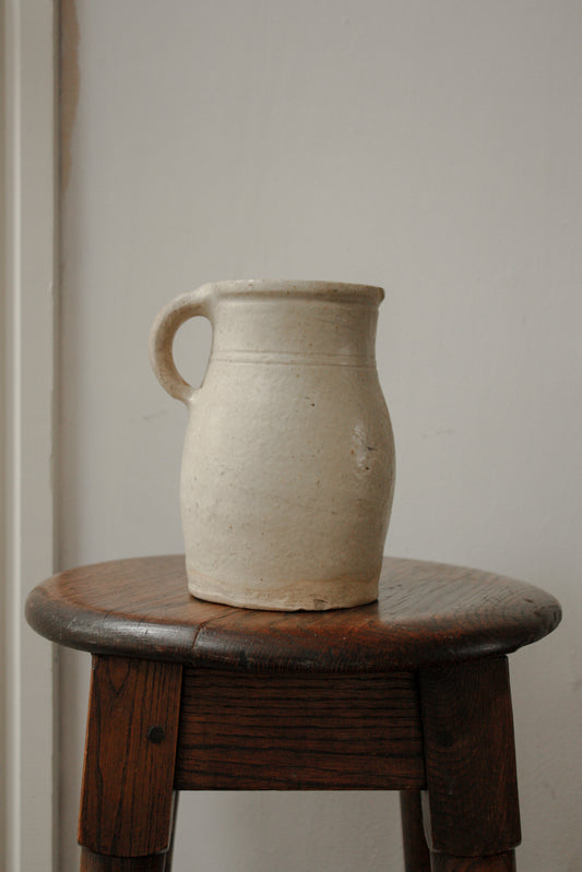 Vintage French pale stoneware pot