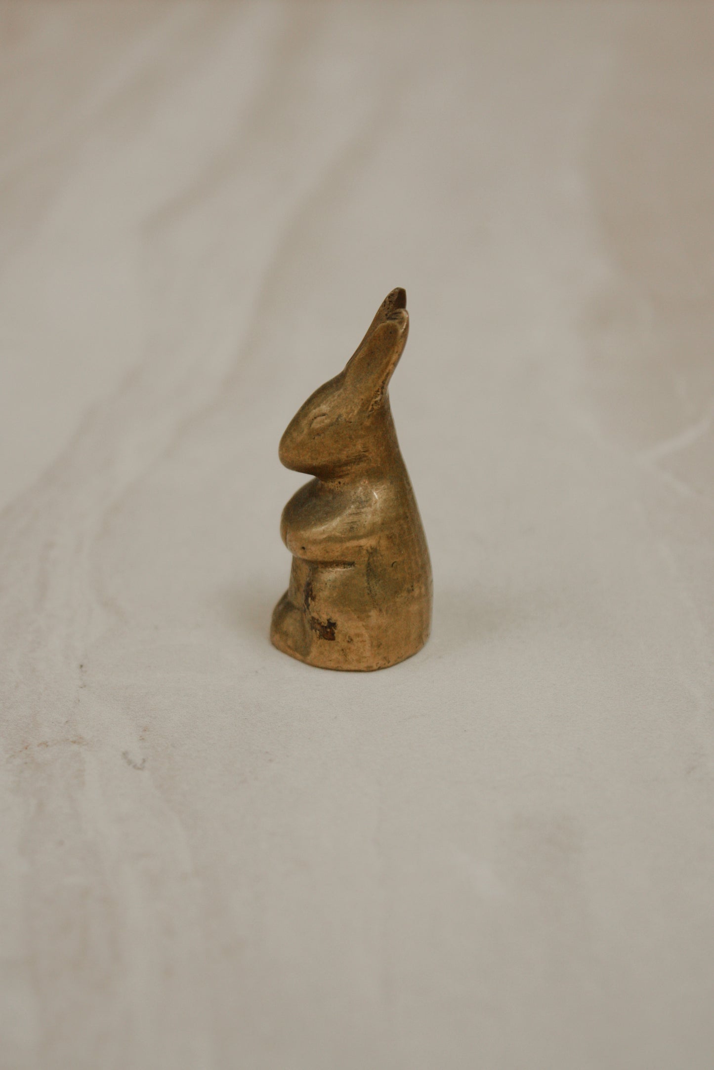 Vintage brass bunny paperweight