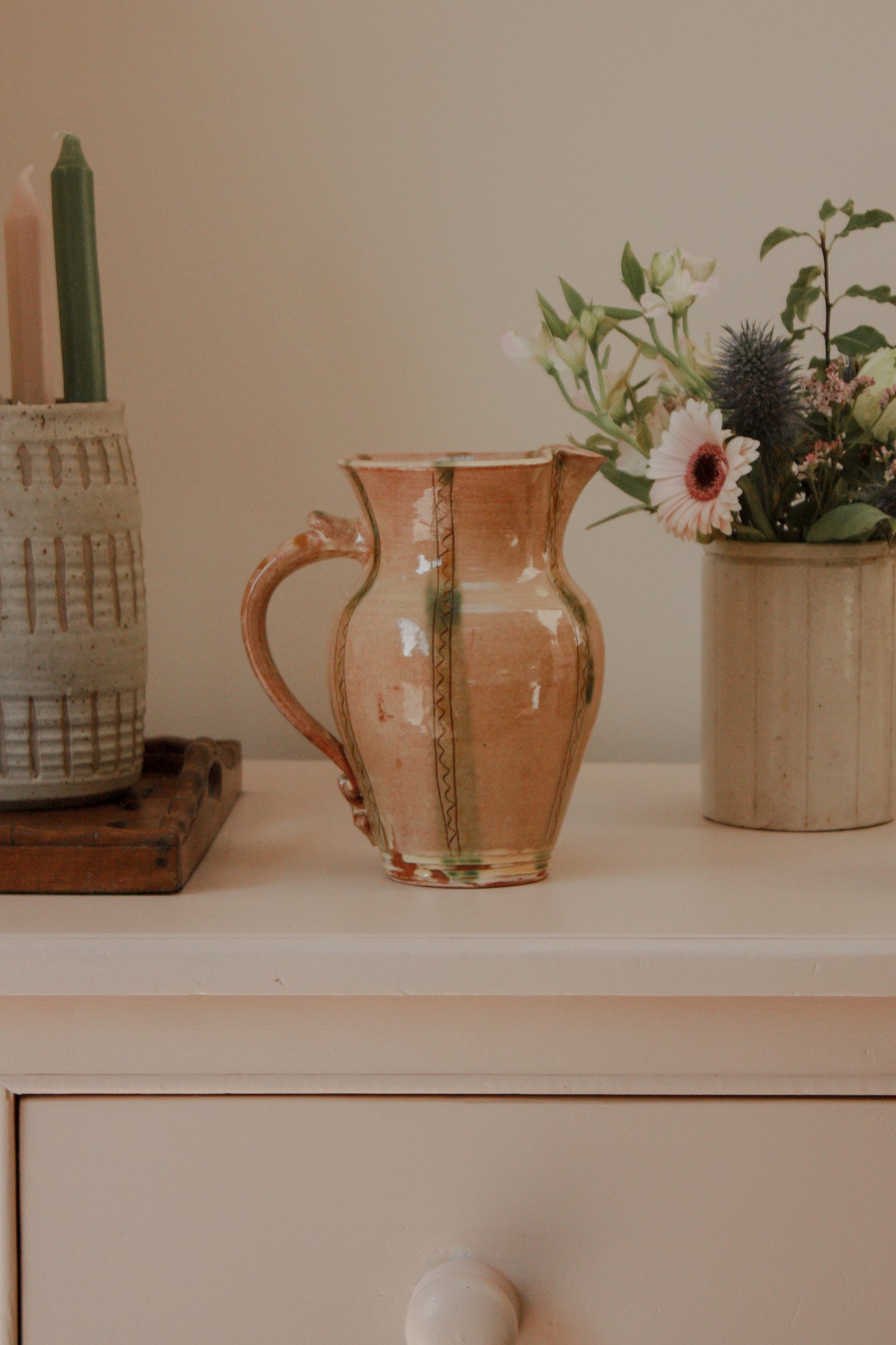 Vintage slipware pitcher