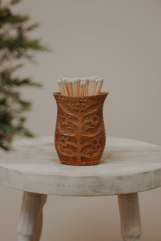 Vintage Yugoslavian hand carved wedding cup