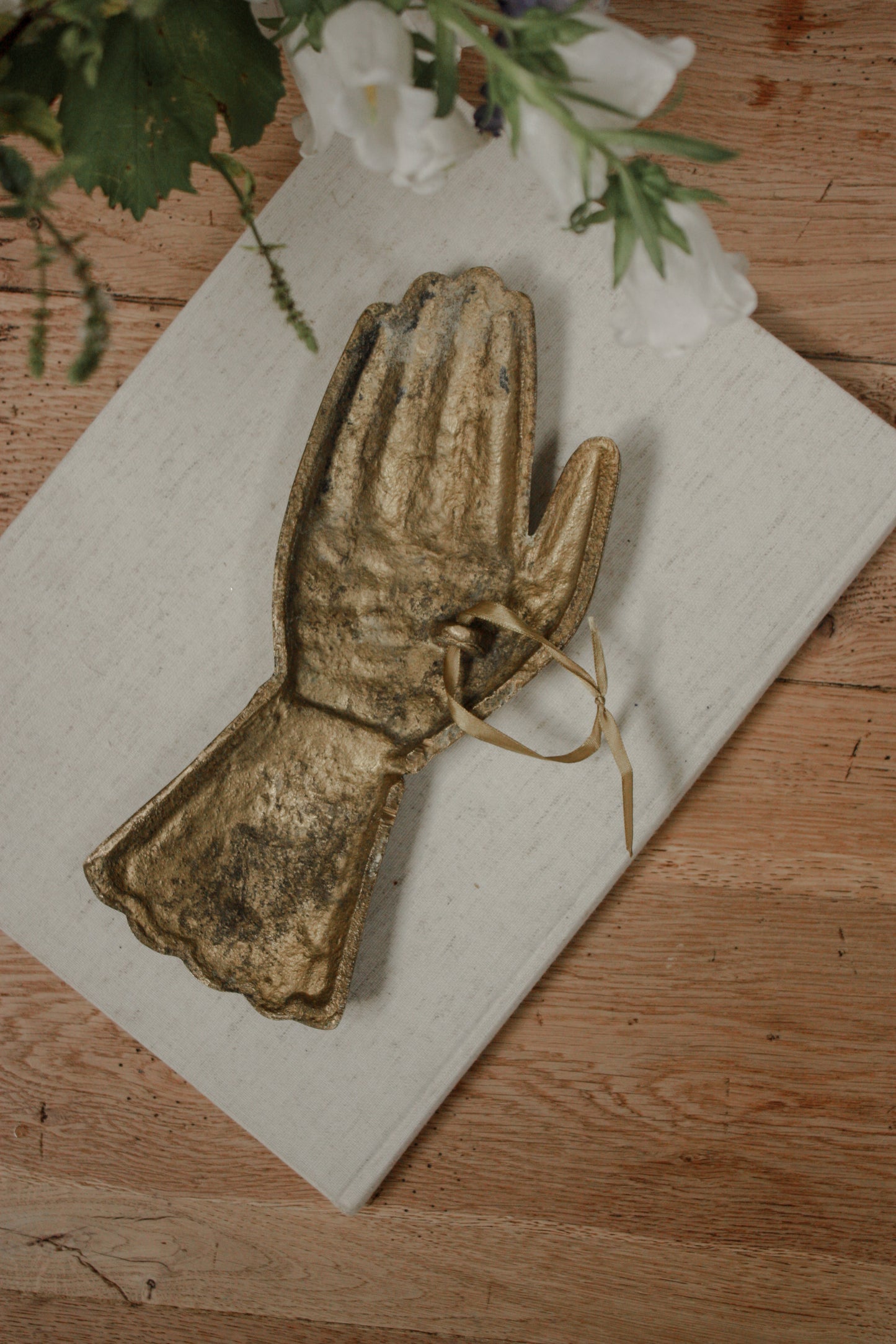 Vintage solid brass hand