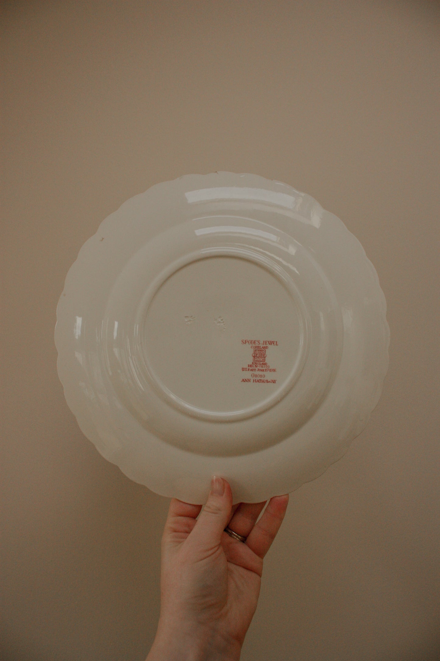 Vintage Spode plate with delicate lace design