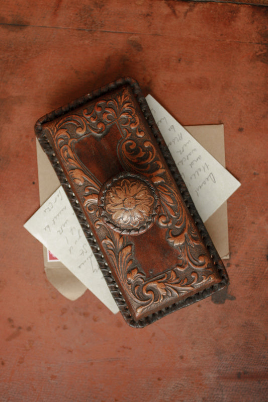 Vintage leather desktop ink blotter