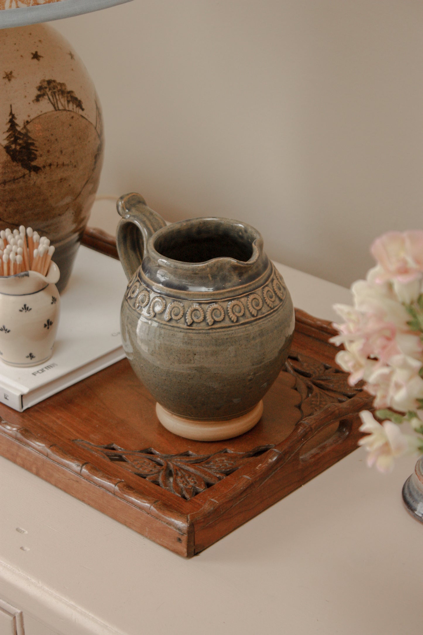 Studio pottery ammonite pitcher
