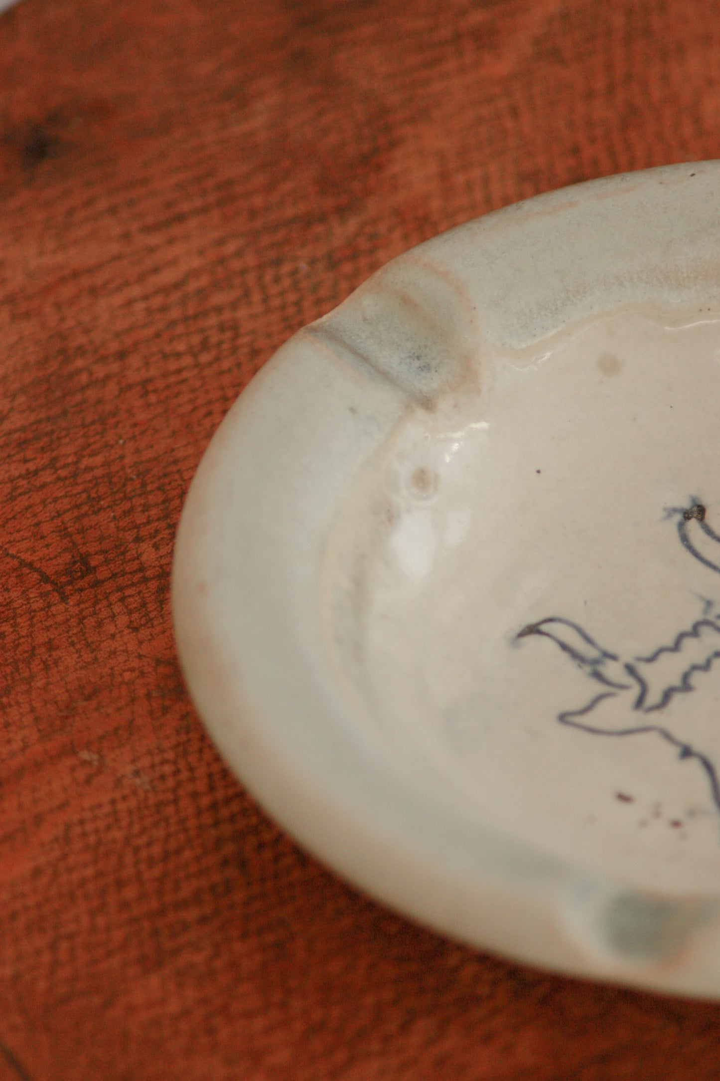 Vintage studio pottery cow ashtray dish