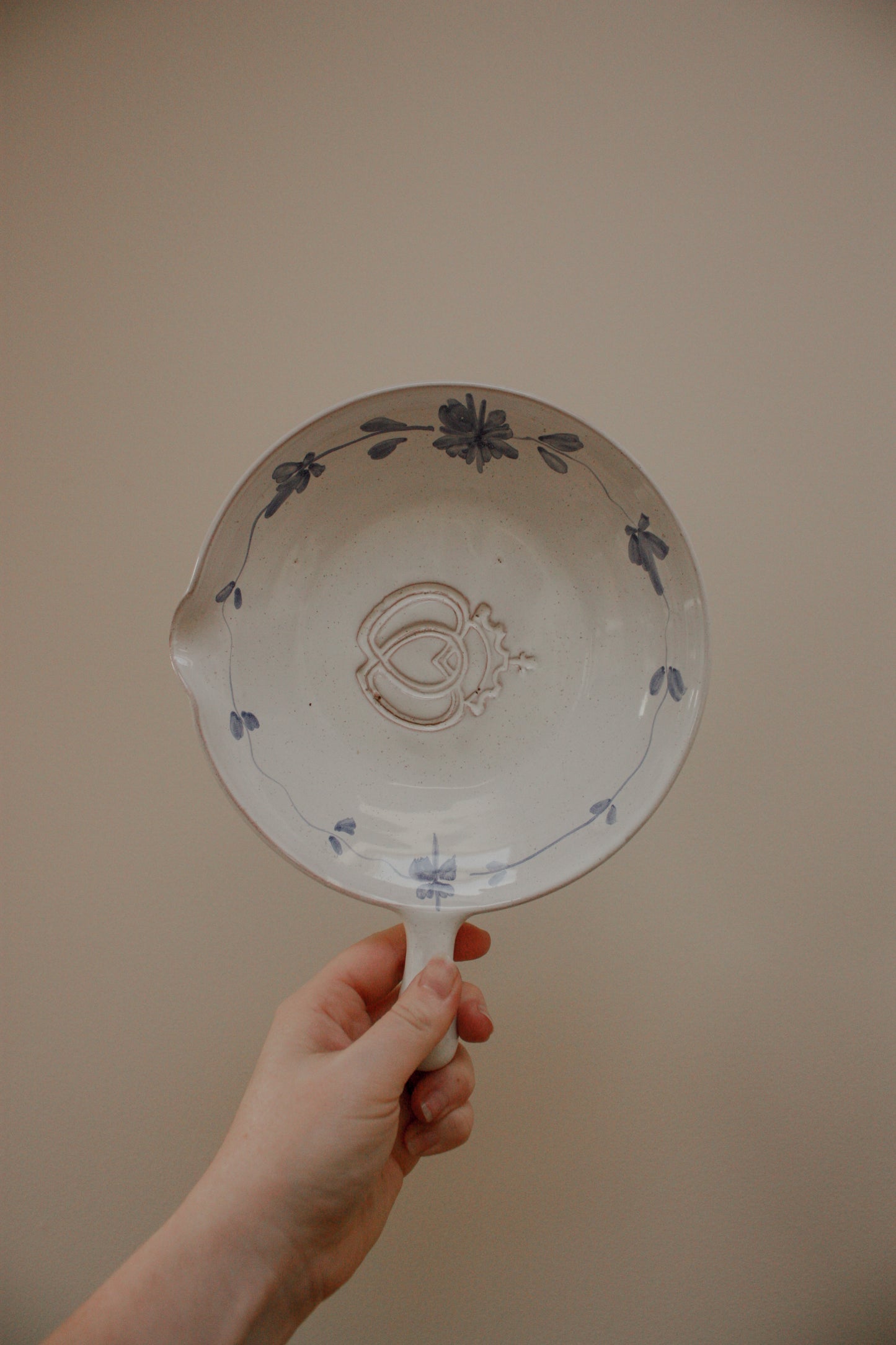 Hand painted studio pottery dish