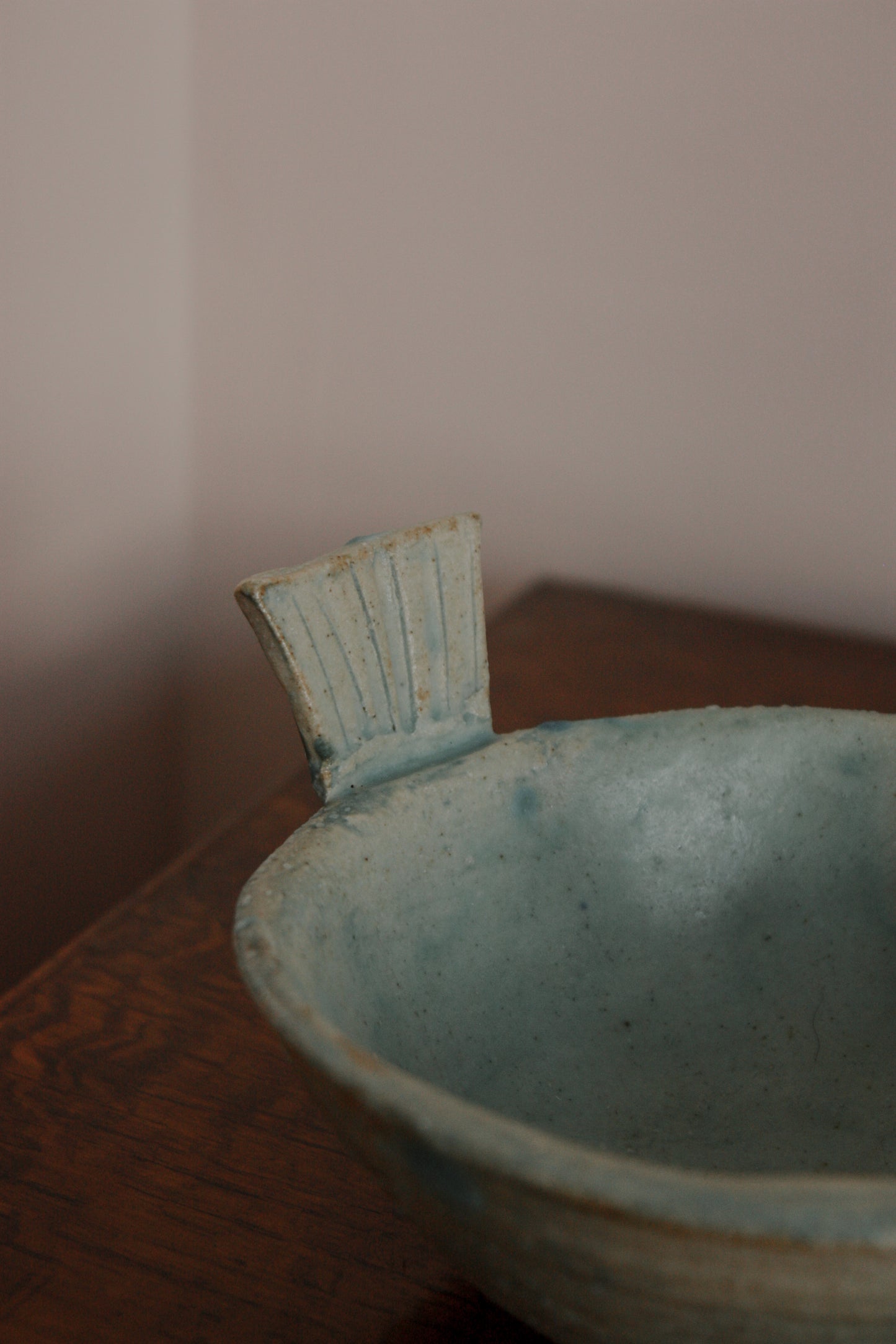 Vintage art pottery bird bowl