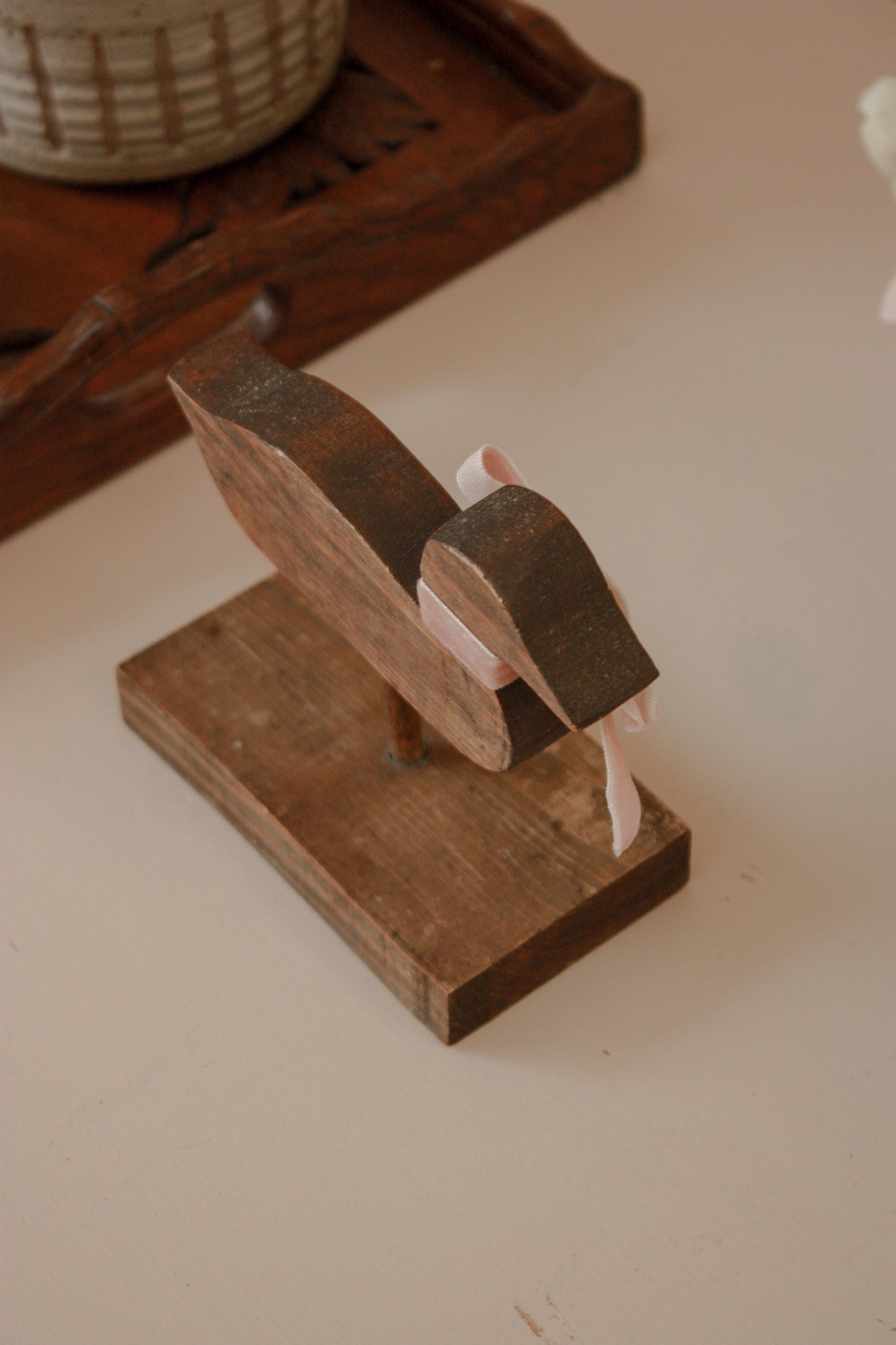 Vintage folk art duck sculpture