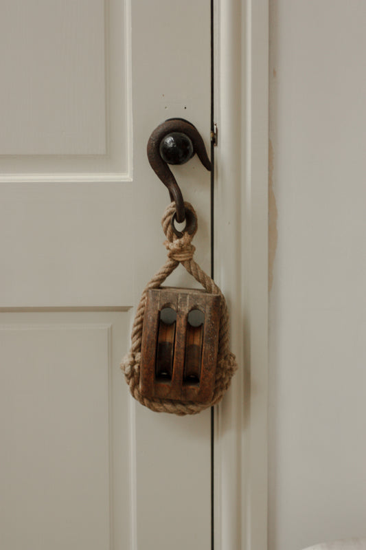 Vintage large wooden ship’s pulley