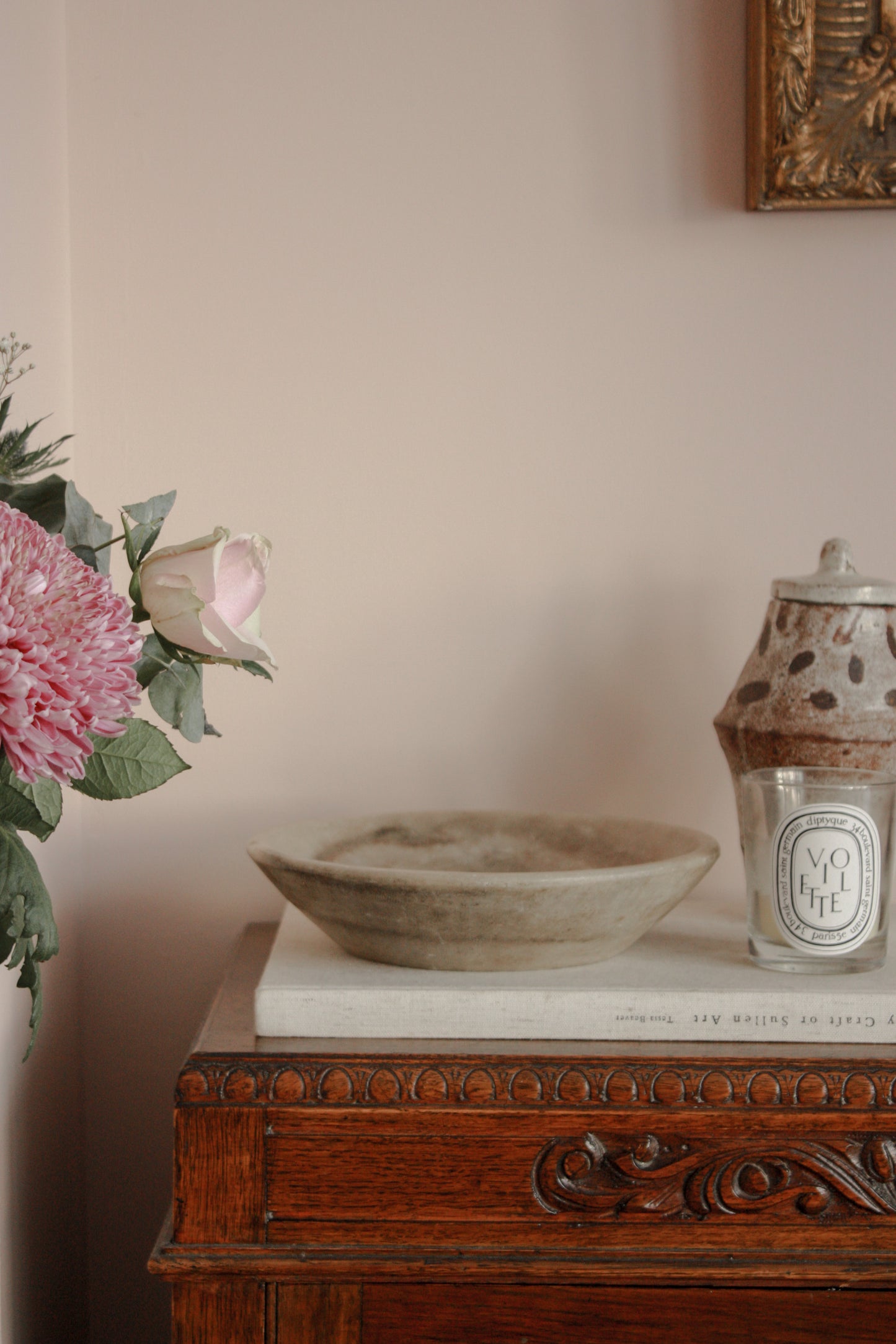 Vintage solid marble rustic bowl