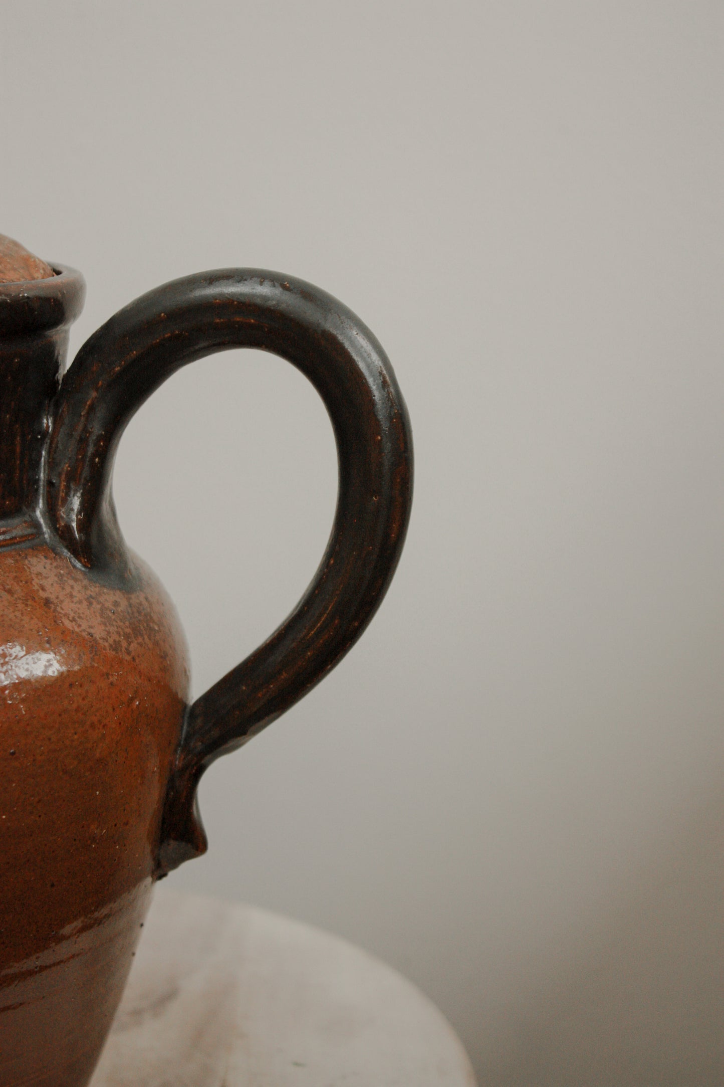 Vintage large French stoneware coffee pot