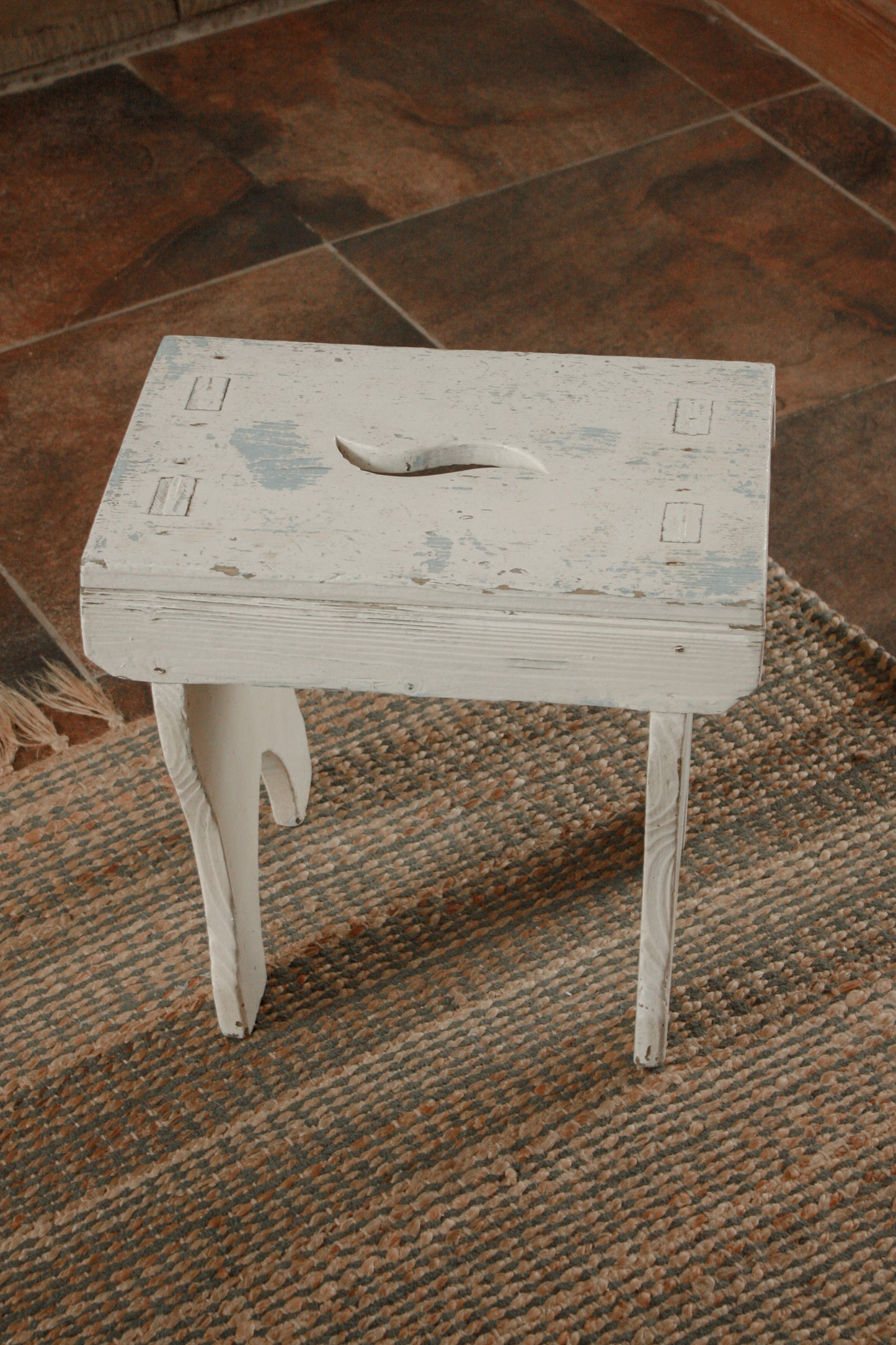 Vintage chippy painted stool