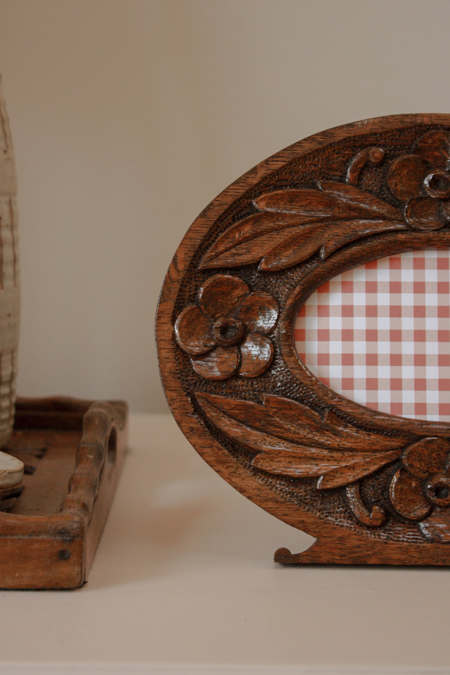 Vintage carved wooden photo frame