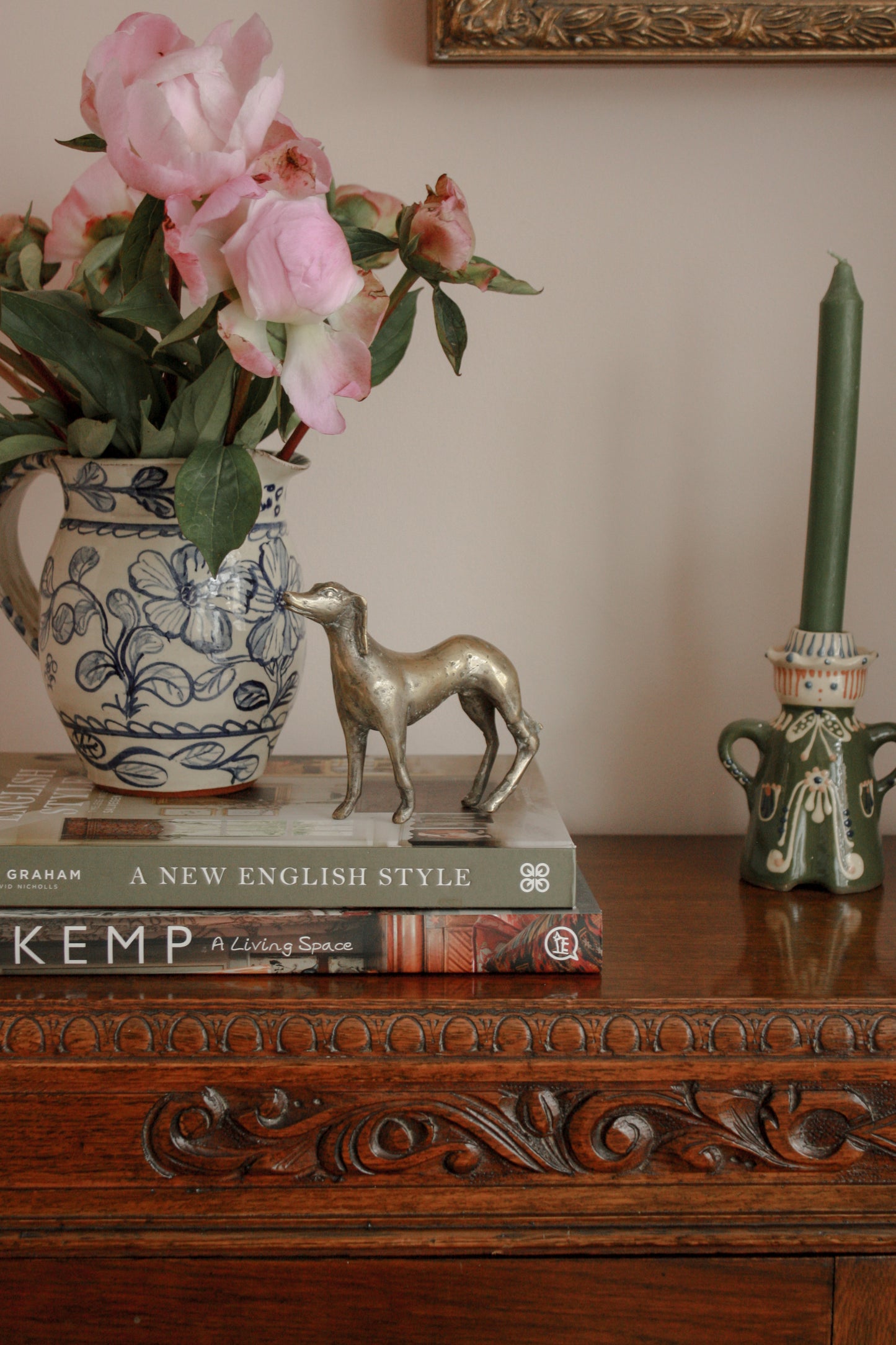 Vintage sculptural brass greyhound - proud