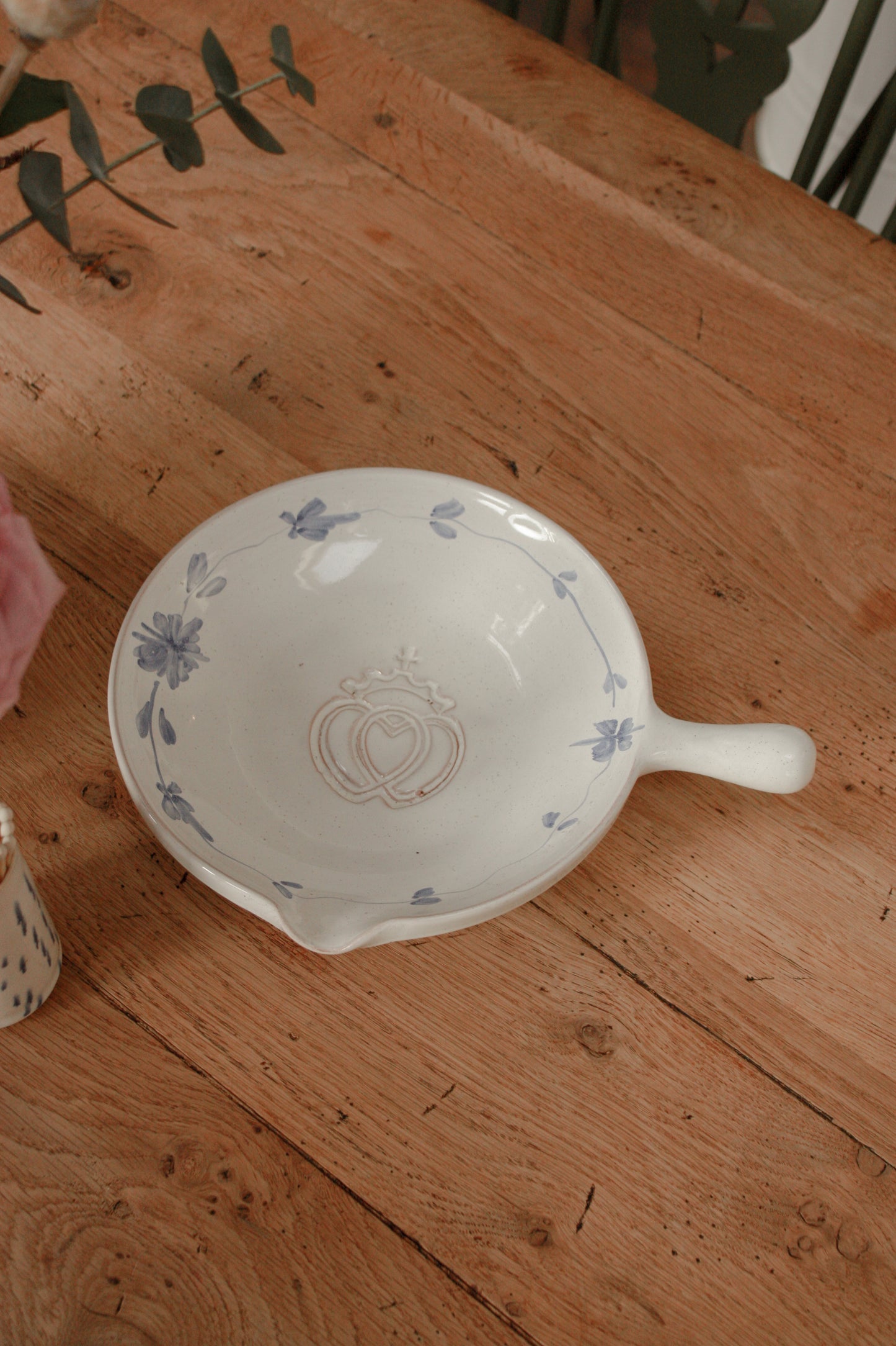 Hand painted studio pottery dish