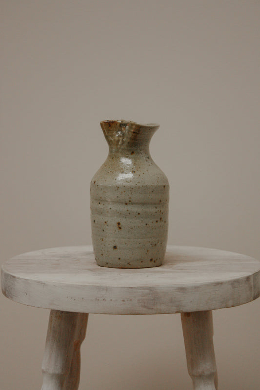 Vintage French pinch spout stoneware carafe