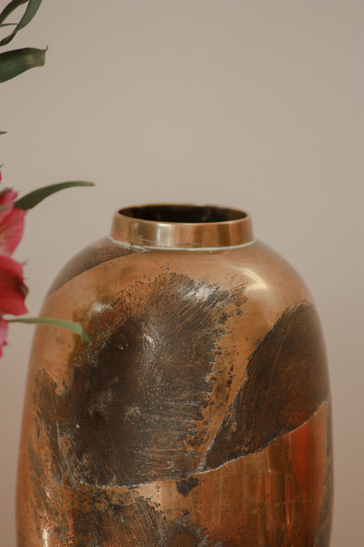 Vintage midcentury tall brass pot