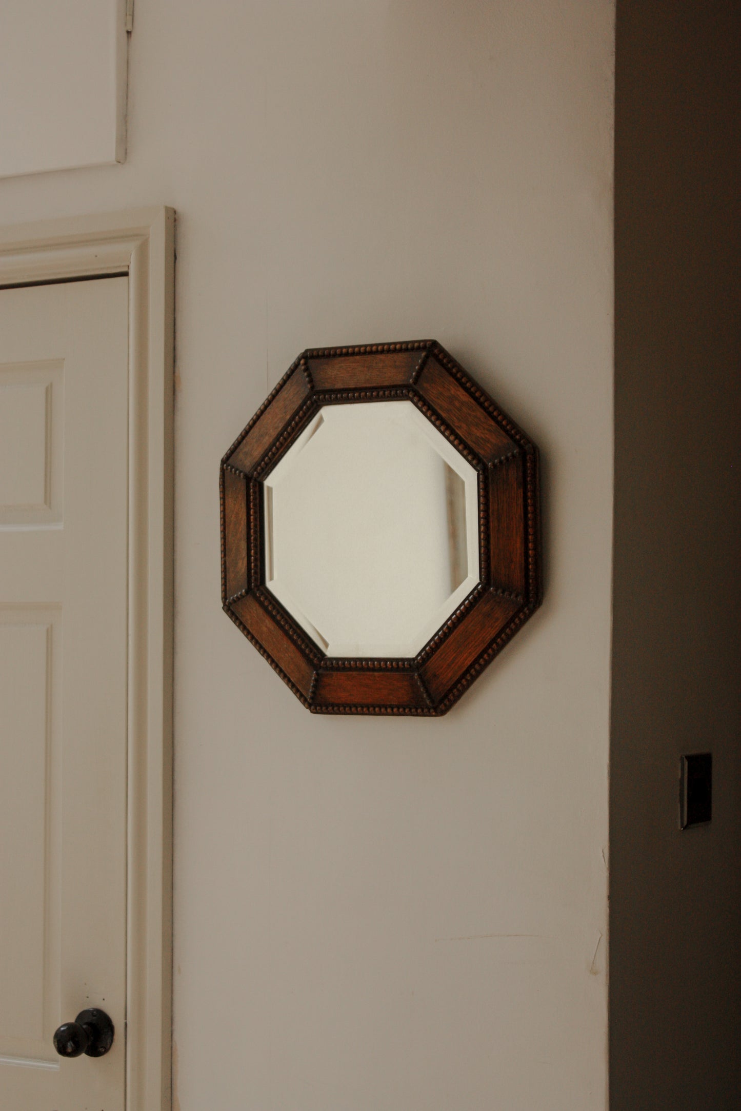 Vintage 1930/40s bobbin hexagon mirror