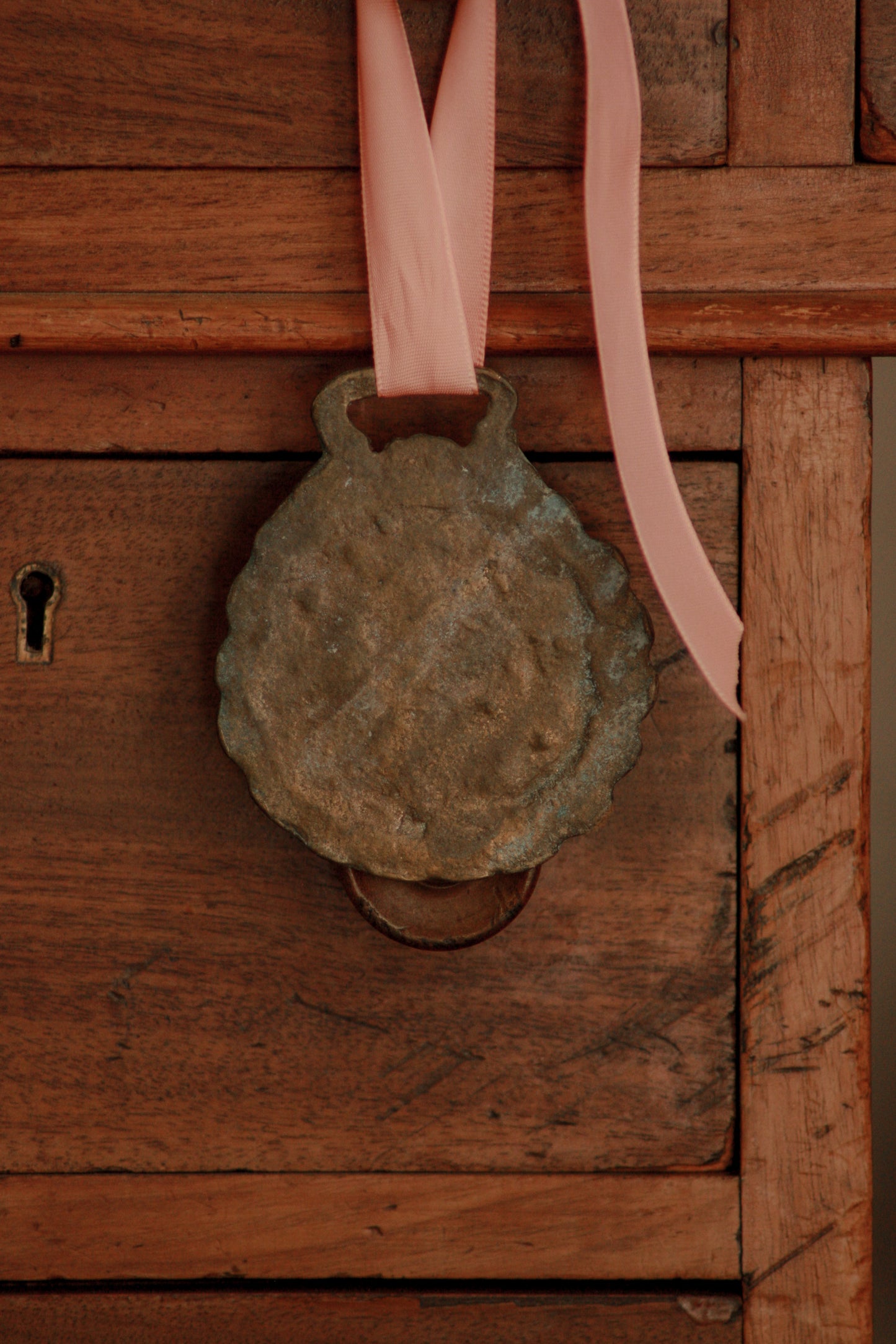 Vintage aged horse brass - clock design