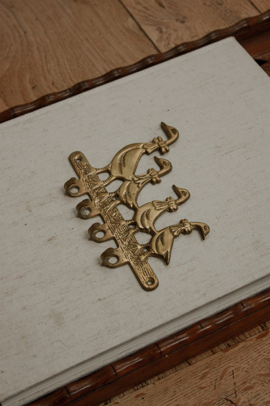 Vintage brass duck hooks