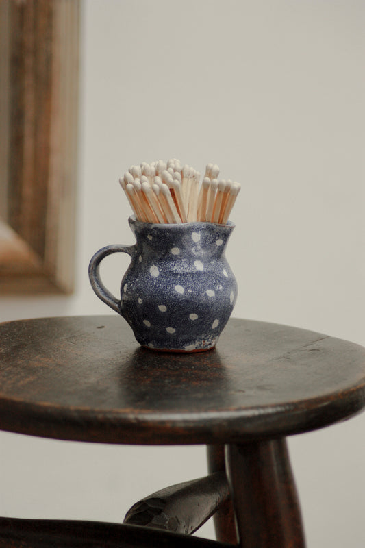 Studio pottery spotted creamer match pot