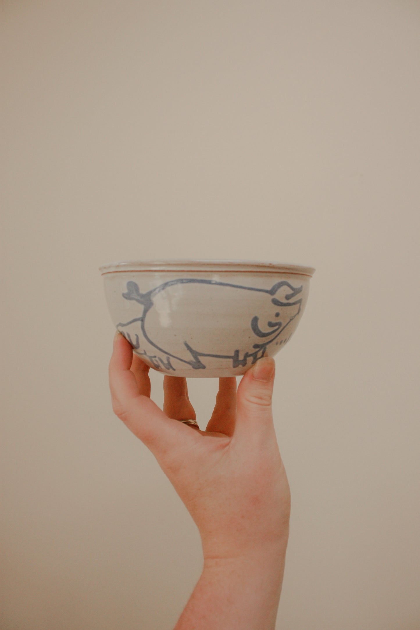 Studio pottery folk art bowl - Hans Ullrich