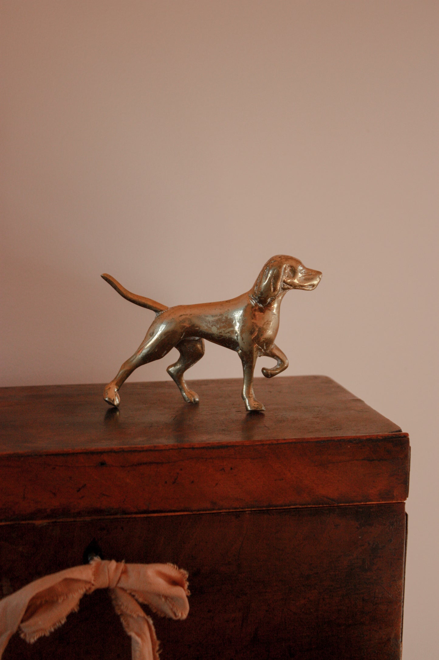 Vintage brass Labrador