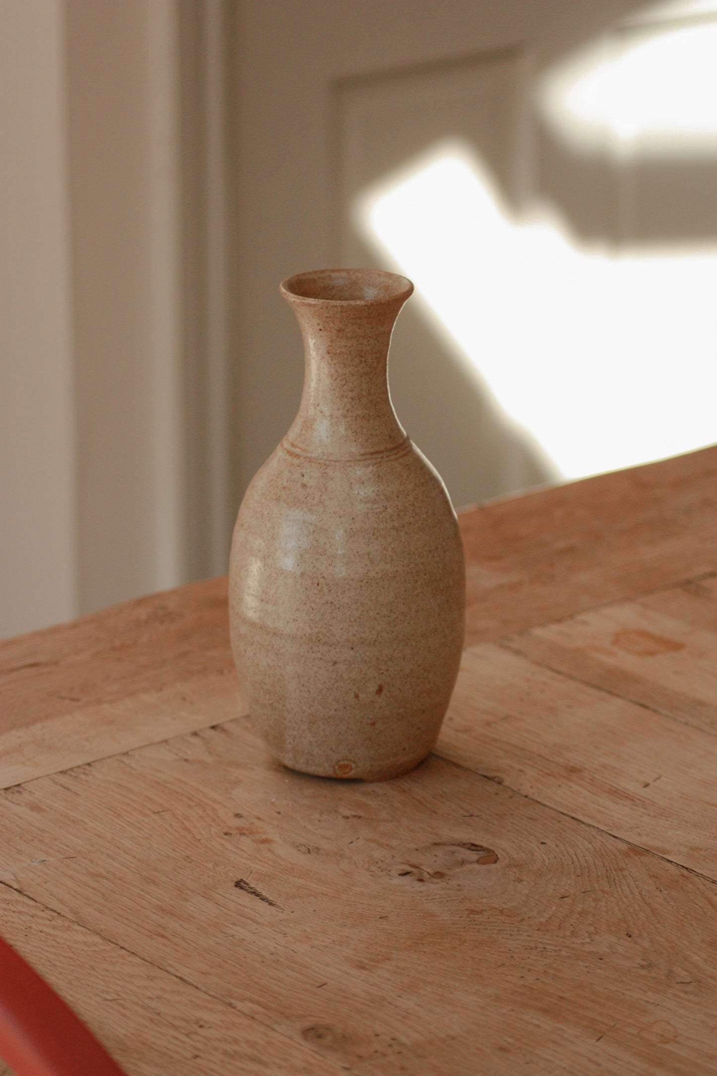 Vintage studio pottery vase with dove design