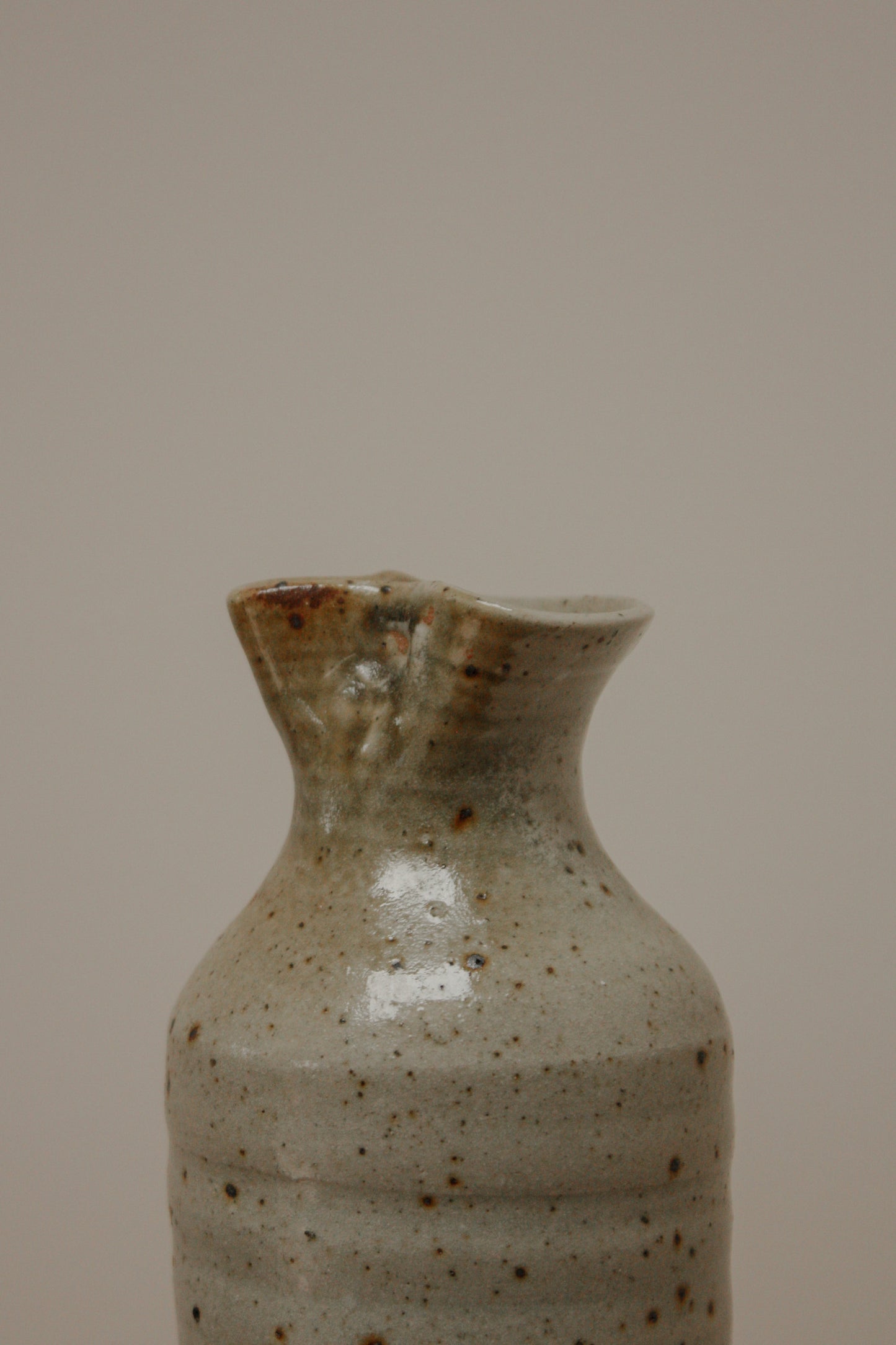 Vintage French pinch spout stoneware carafe