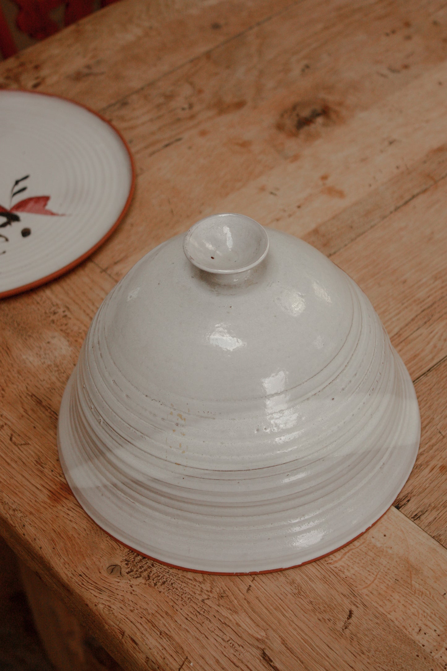 Vintage studio pottery cheese / cake dome