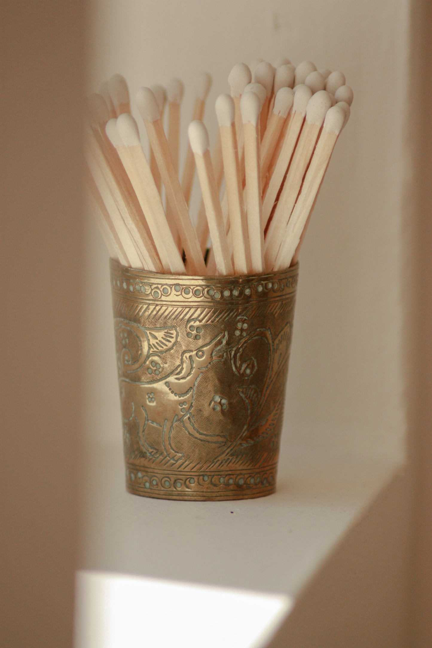 Vintage Indian brass lassi cup / match pot