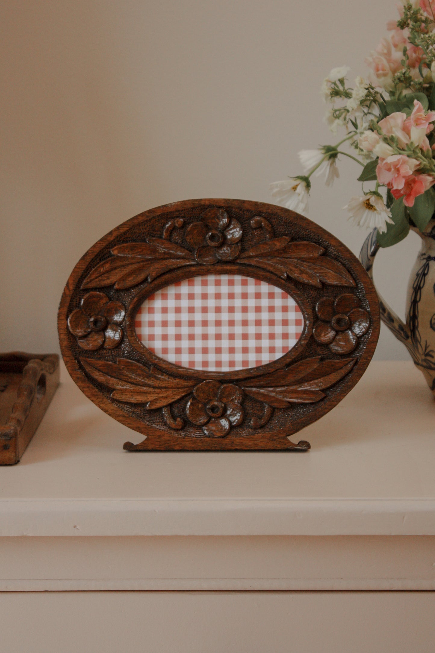 Vintage carved wooden photo frame